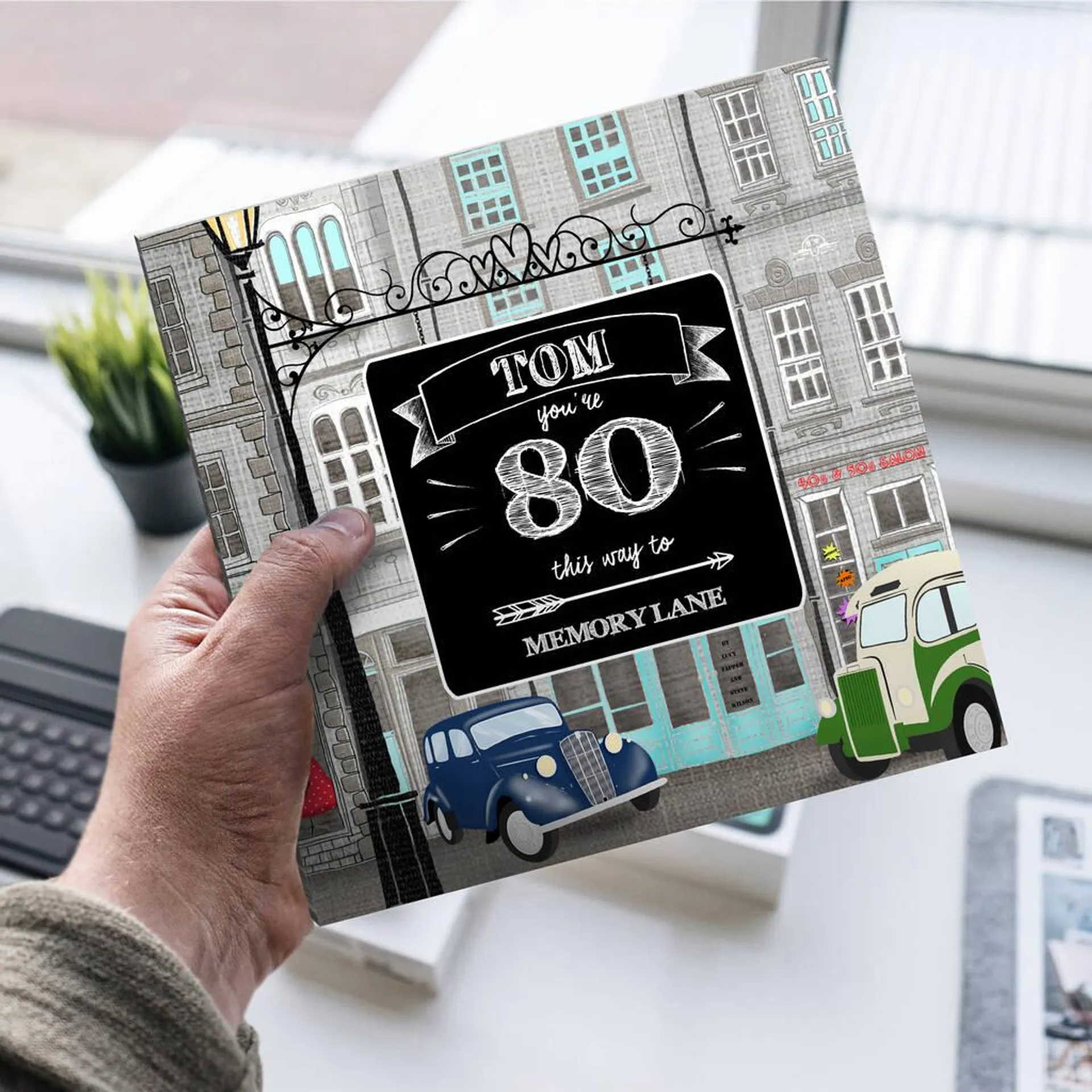 Personalised 80th Birthday Book 'Memory Lane'