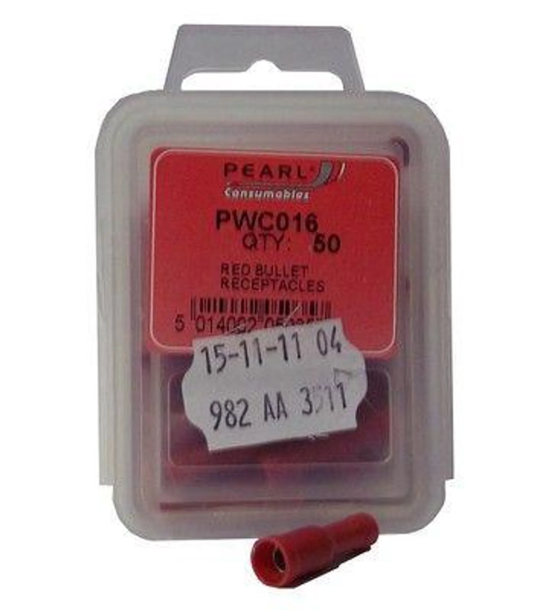 pearl bullet connector female - red - x 50