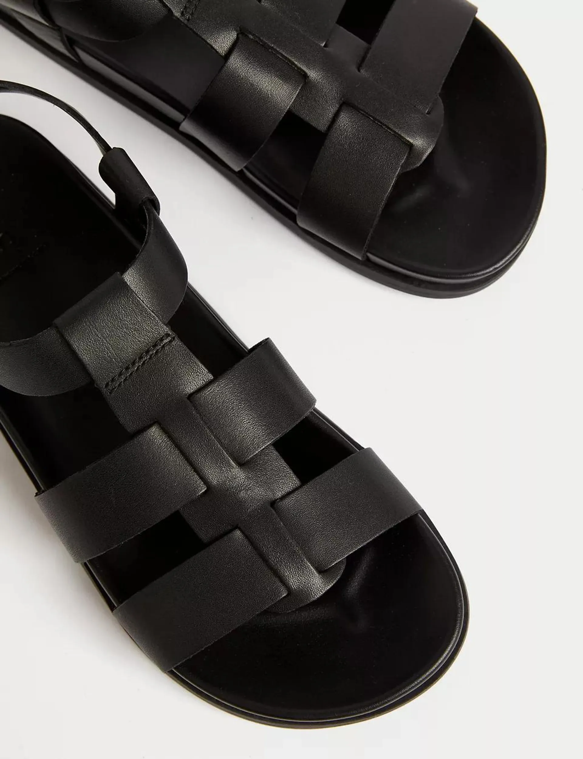 Leather Ankle Strap Footbed Sandals