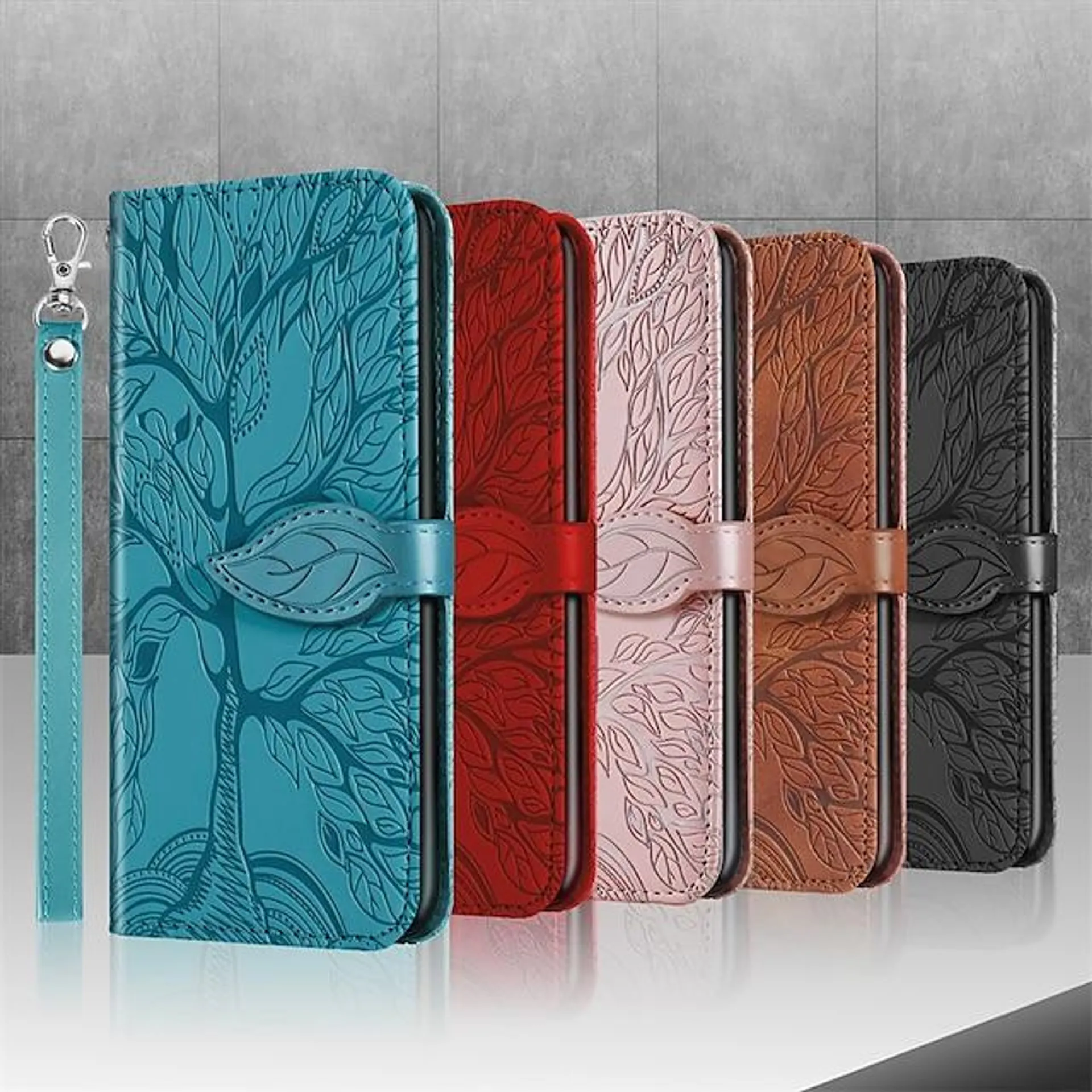 Phone Case For Samsung Galaxy Wallet Case S23 S22 S21 S20 Plus Ultra A14 A34 A54 A72 A52 A42 Note 20 10 Card Holder Dustproof Shockproof Lines / Waves Solid Colored PU Leather