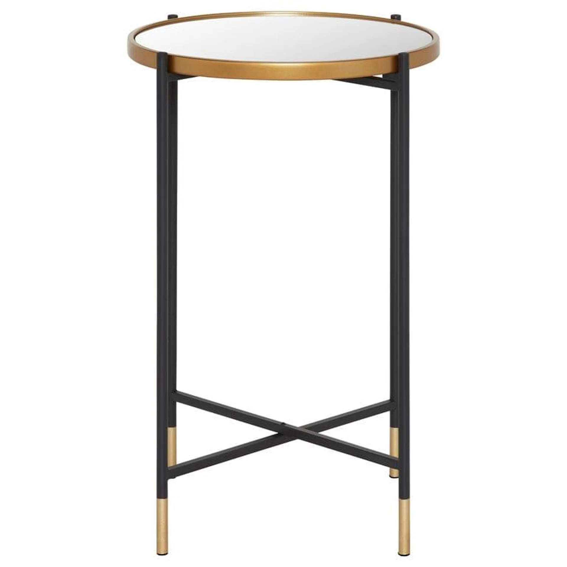 Tall Mirror Top Side Table