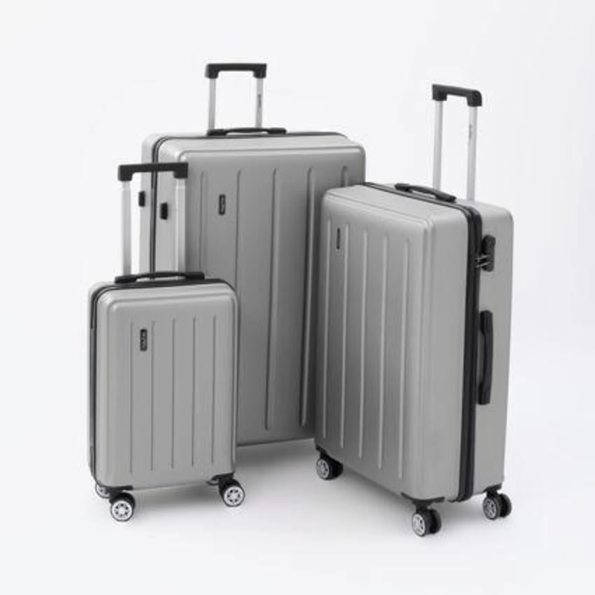 Silver Tone Dolomite Hardshell Suitcases