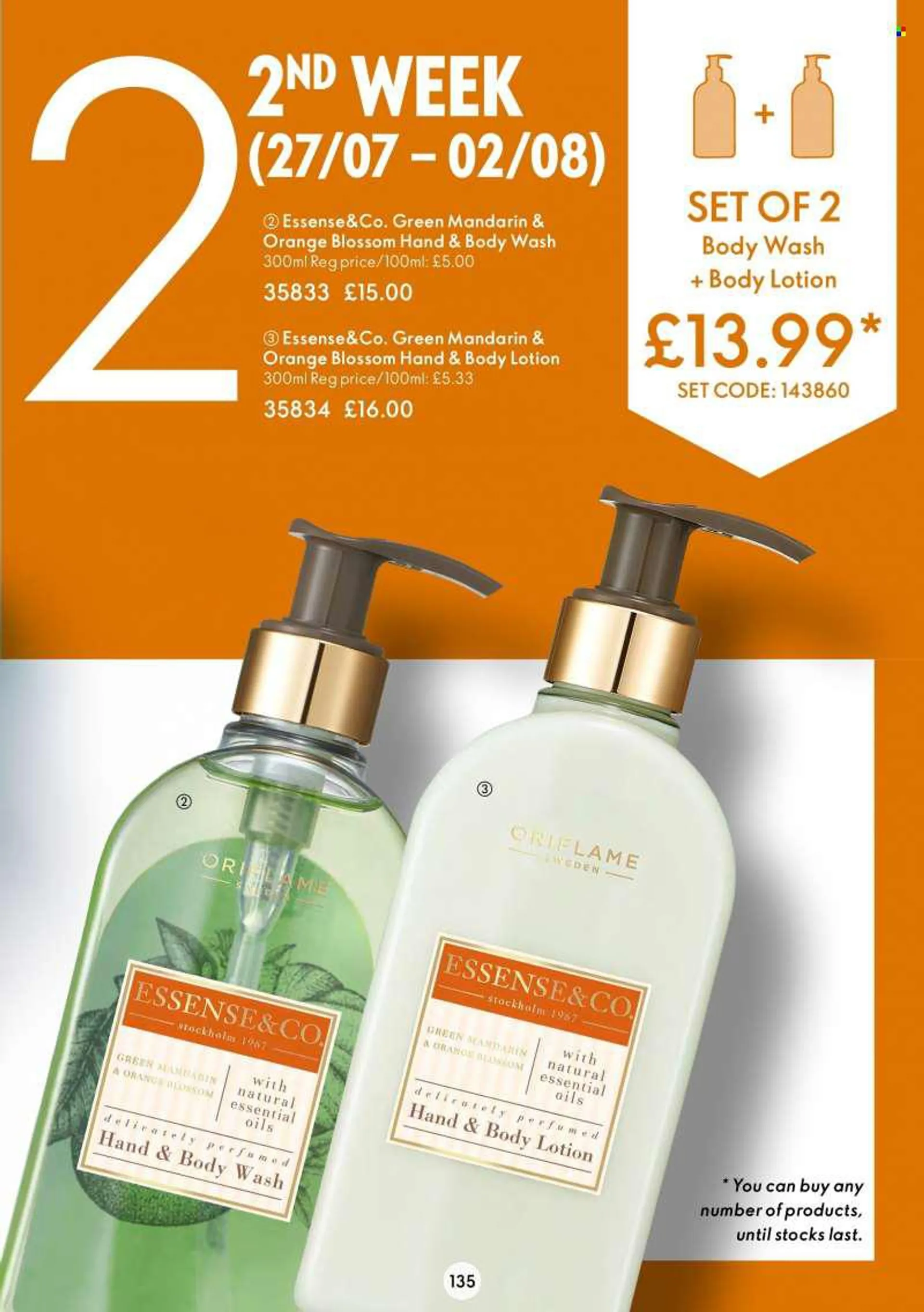 Oriflame offer  - 20.7.2022 - 2.8.2022 - Sales products - body wash, body lotion, eau de parfum. Page 135.
