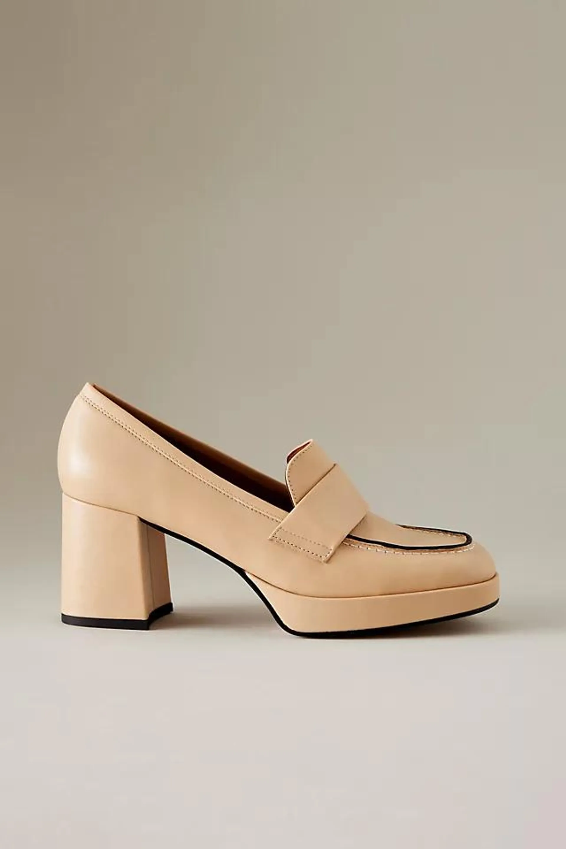 Angel Alarcon Leather Heeled Platform Loafers