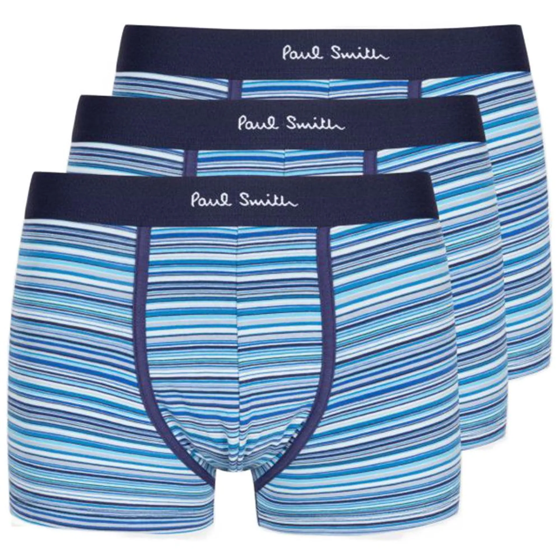 3-Pack Multi-Stripe Boxer Trunks, Blue