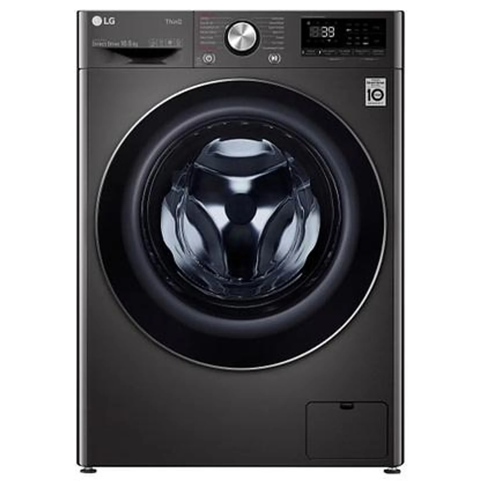 LG F6V1010BTSE 10.5kg TurboWash Steam Washing Machine – BLACK STEEL