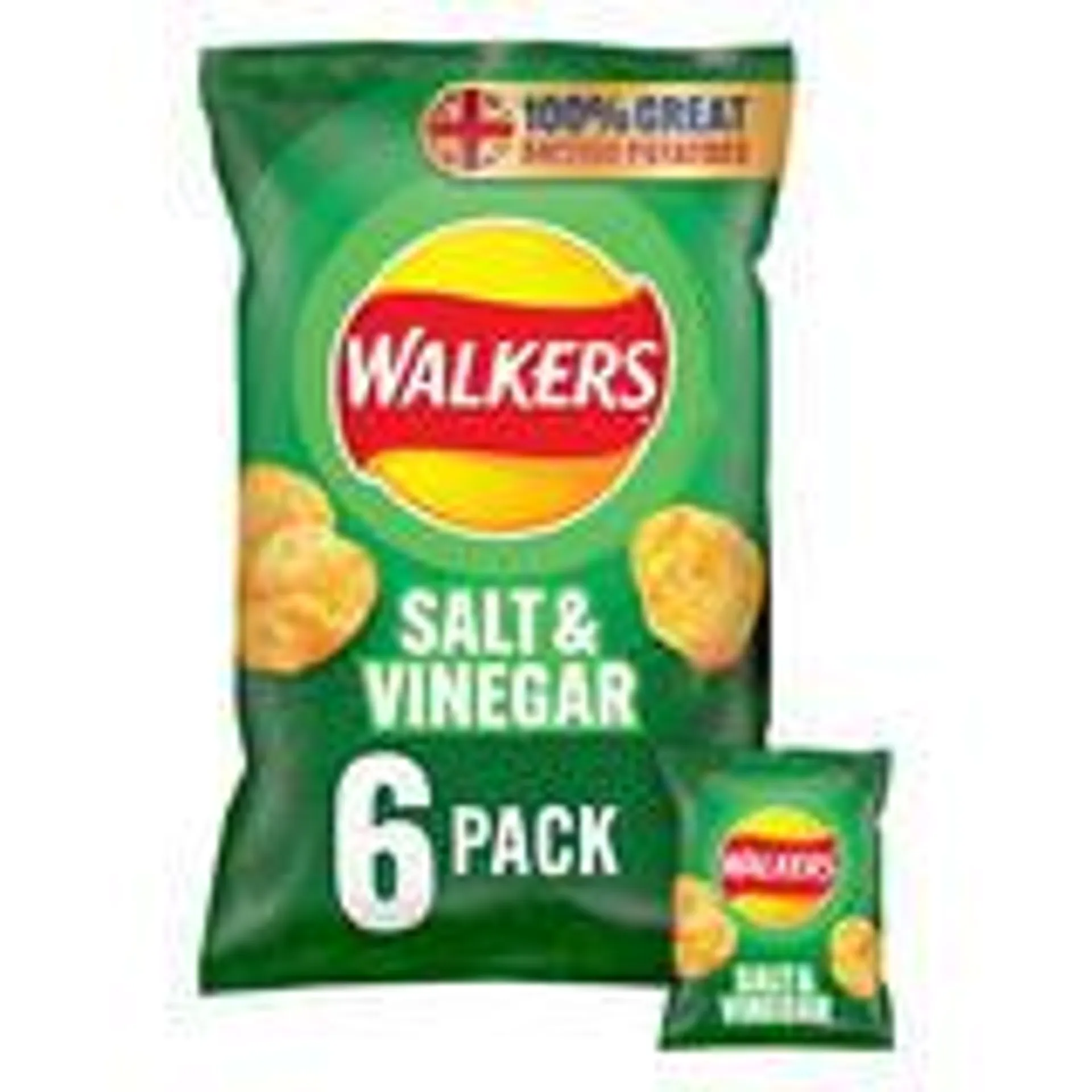 Walkers Salt & Vinegar Multipack Crisps 6x25g