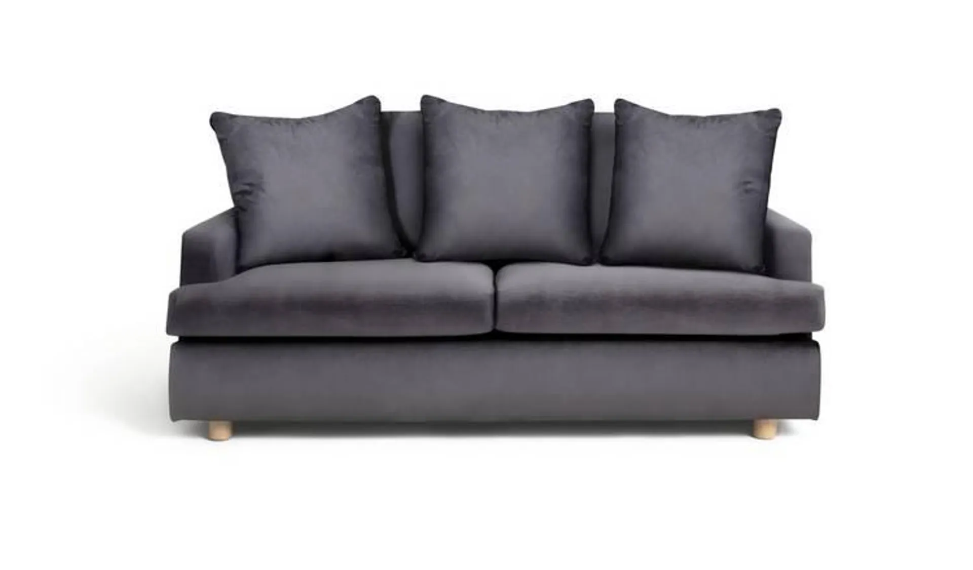 Habitat Lana Velvet 2 Seater Sofa - Charcoal