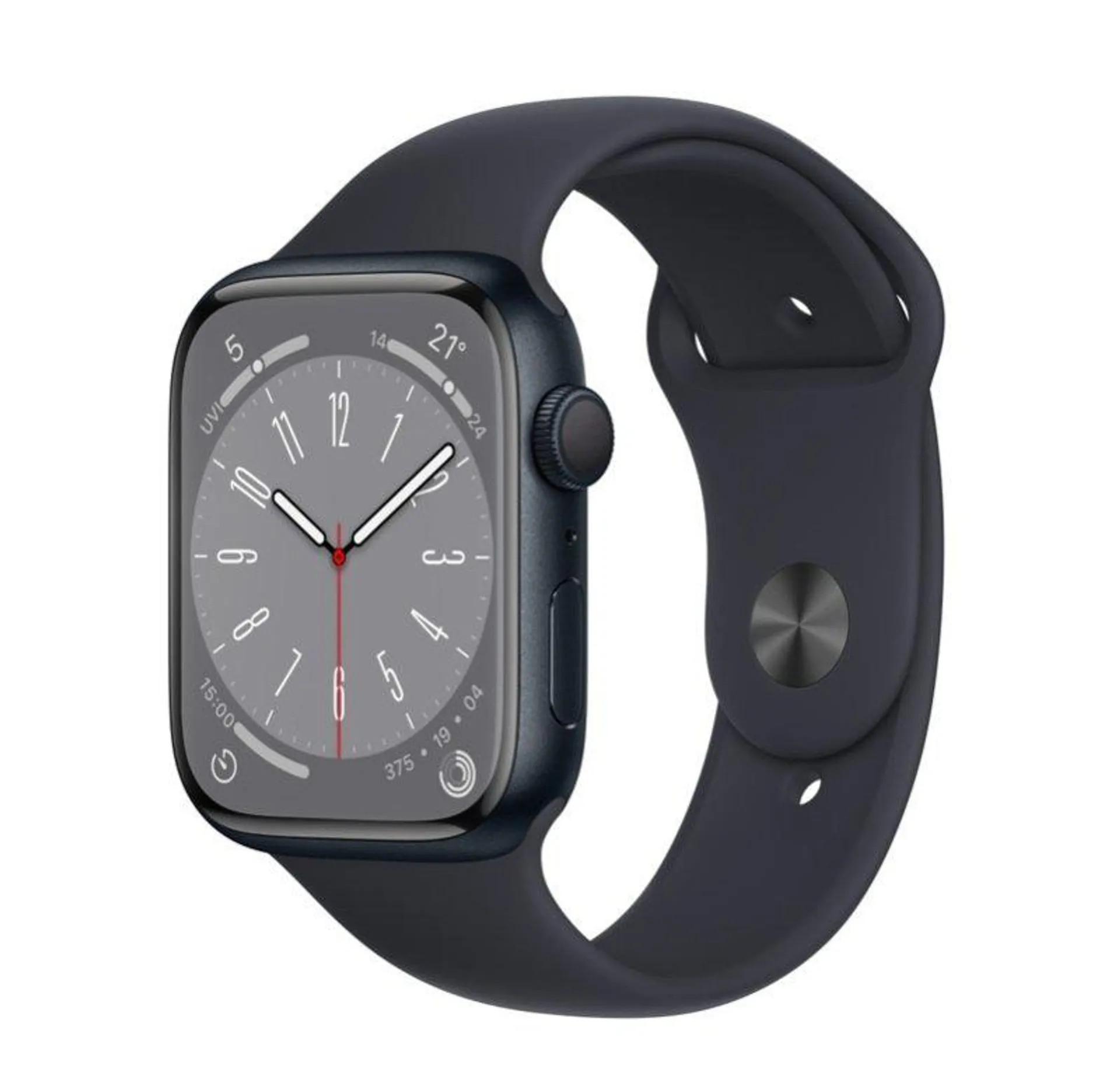 Apple Watch Series 8 GPS 45mm Midnight Aluminium Case with Midnight Sport Band - Regular