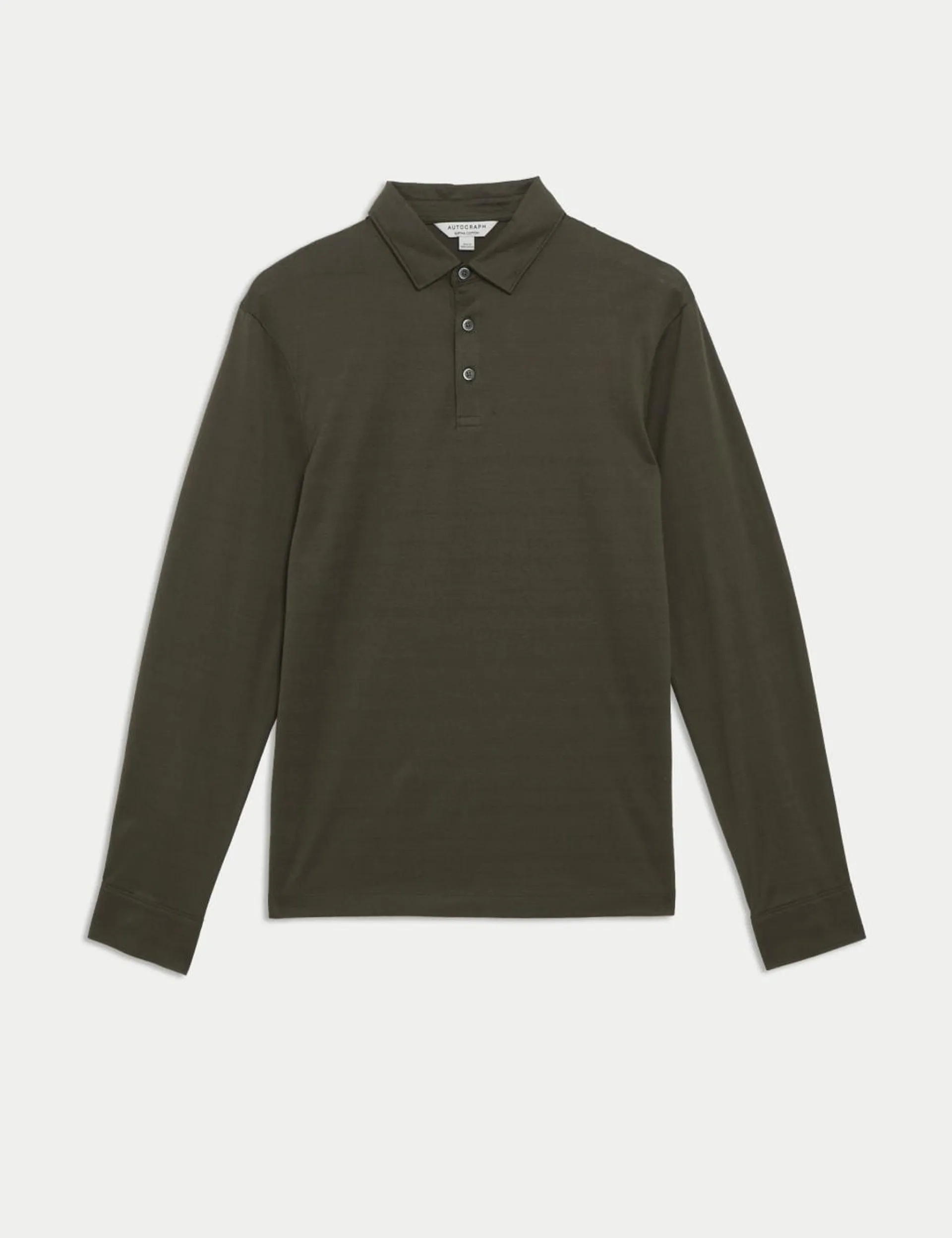 Pure Supima® Cotton Long Sleeve Polo Shirt