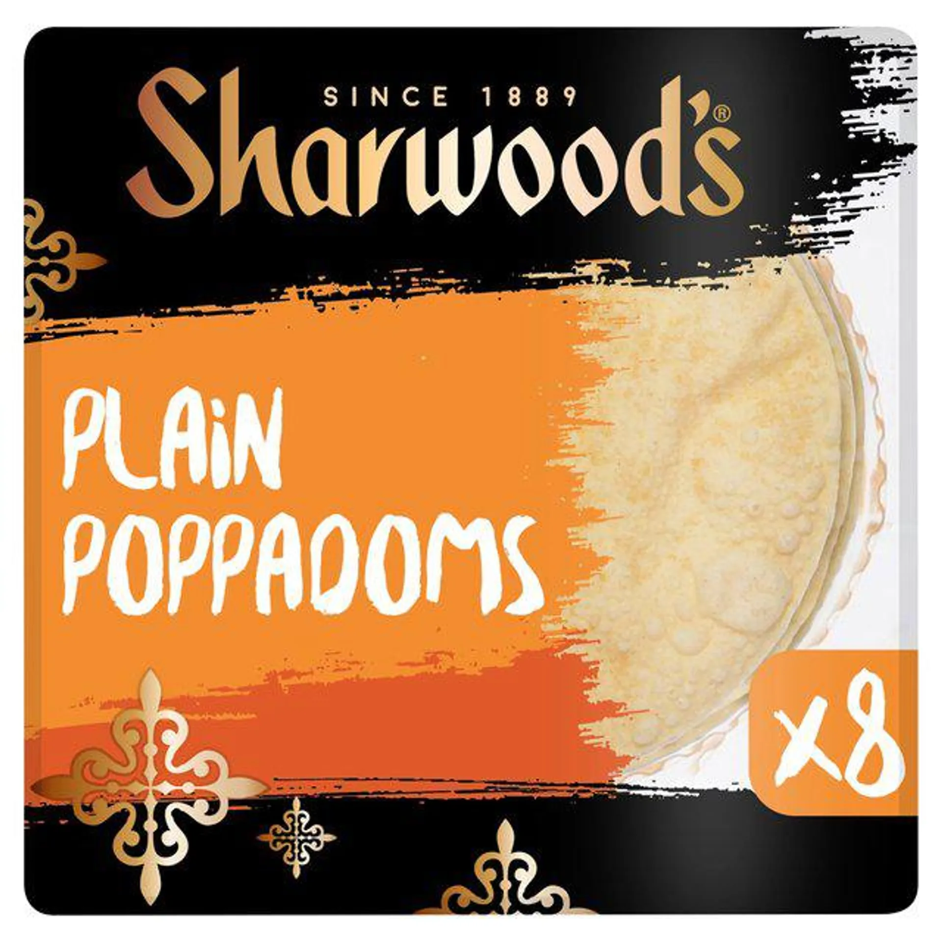 Sharwood's Plain Poppadoms 8 per pack