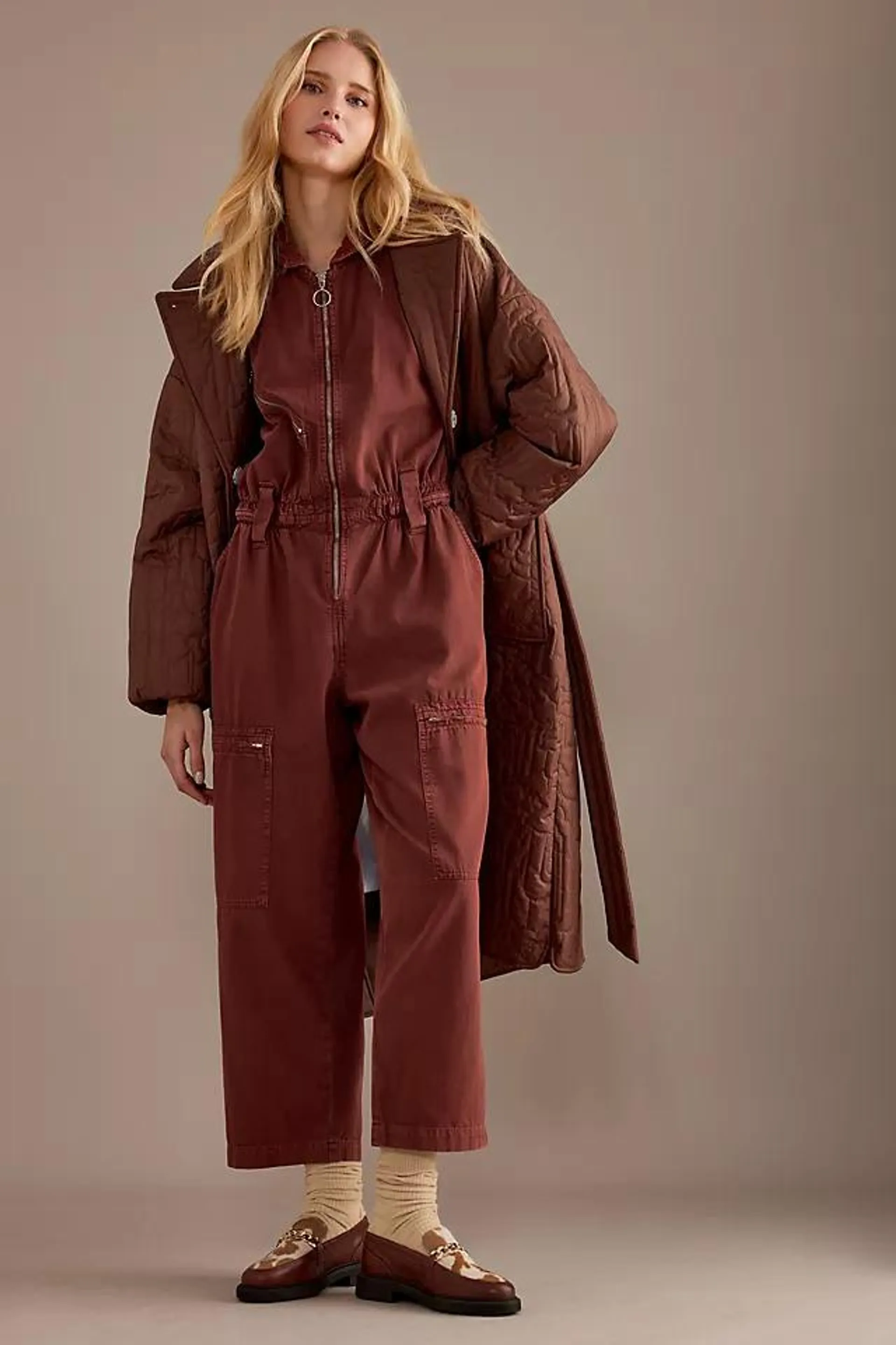 Seventy + Mochi Amelia Long-Sleeve Organic Denim Jumpsuit