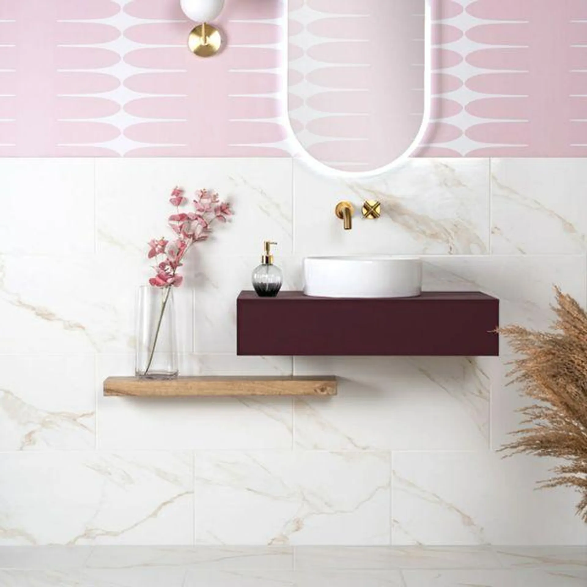 Cappella Gold Gloss 60x30 Marble Effect Tiles