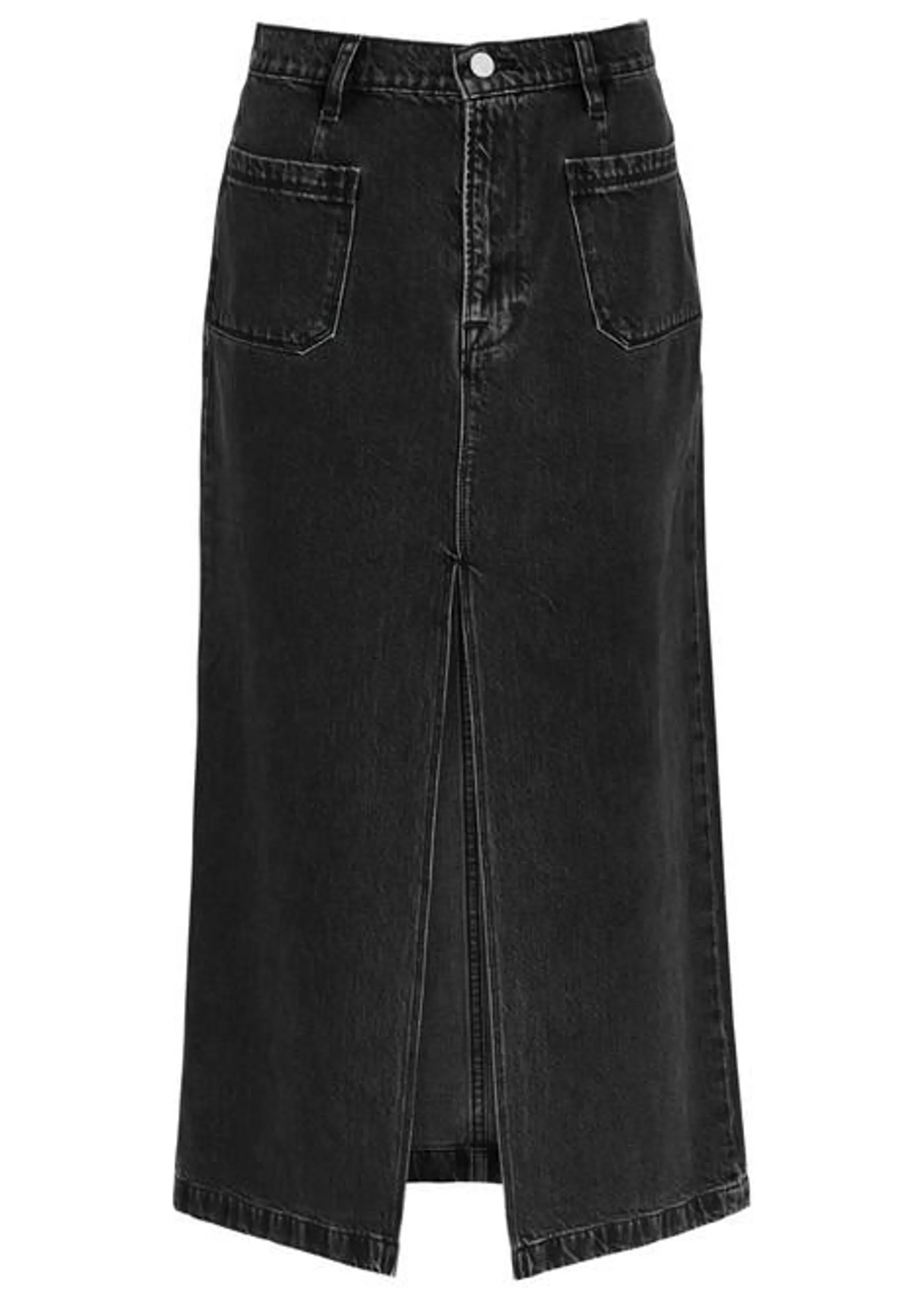 Le Bardot denim midi skirt