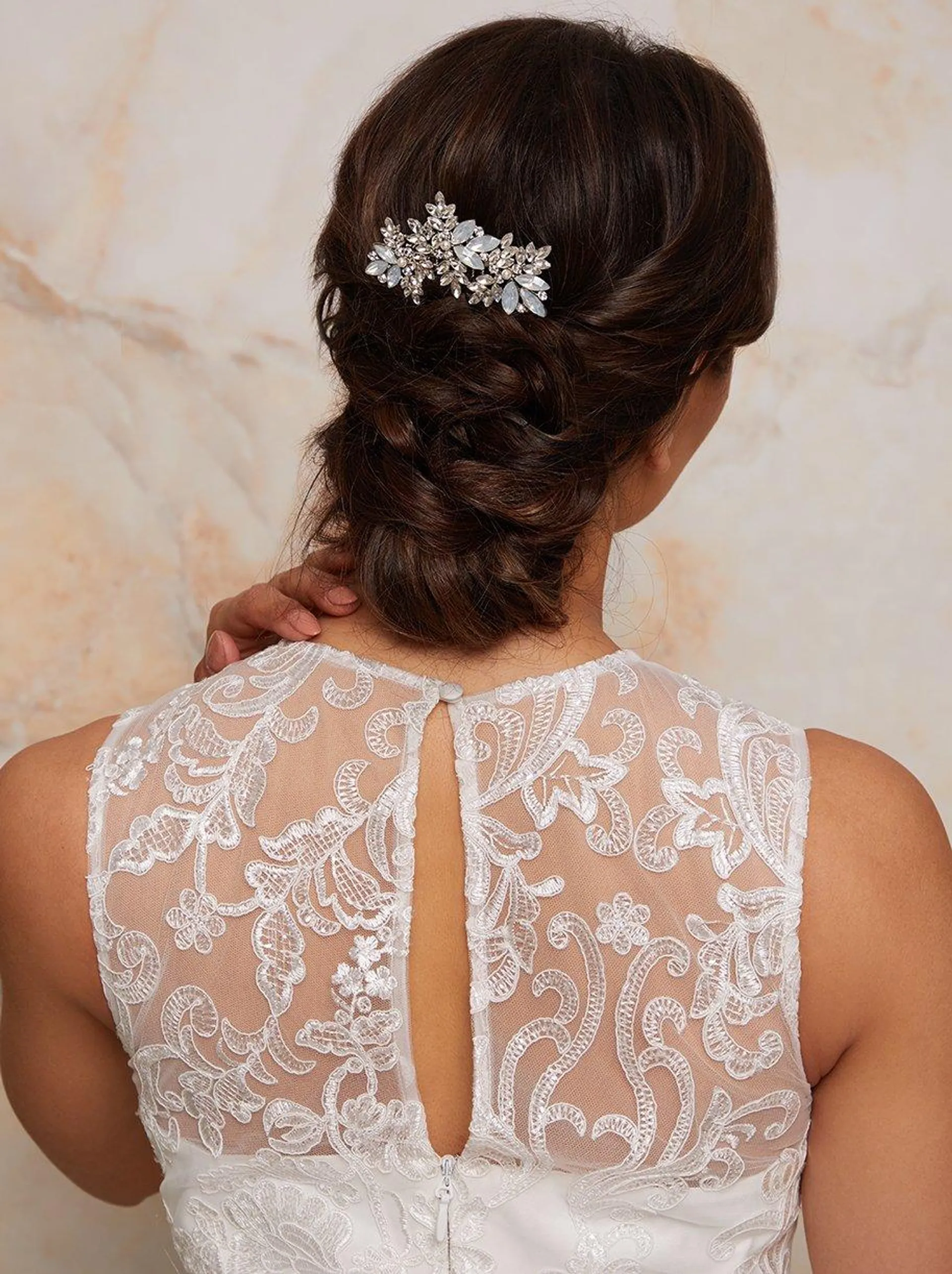 Diamante Bridal Hair Piece in Silver