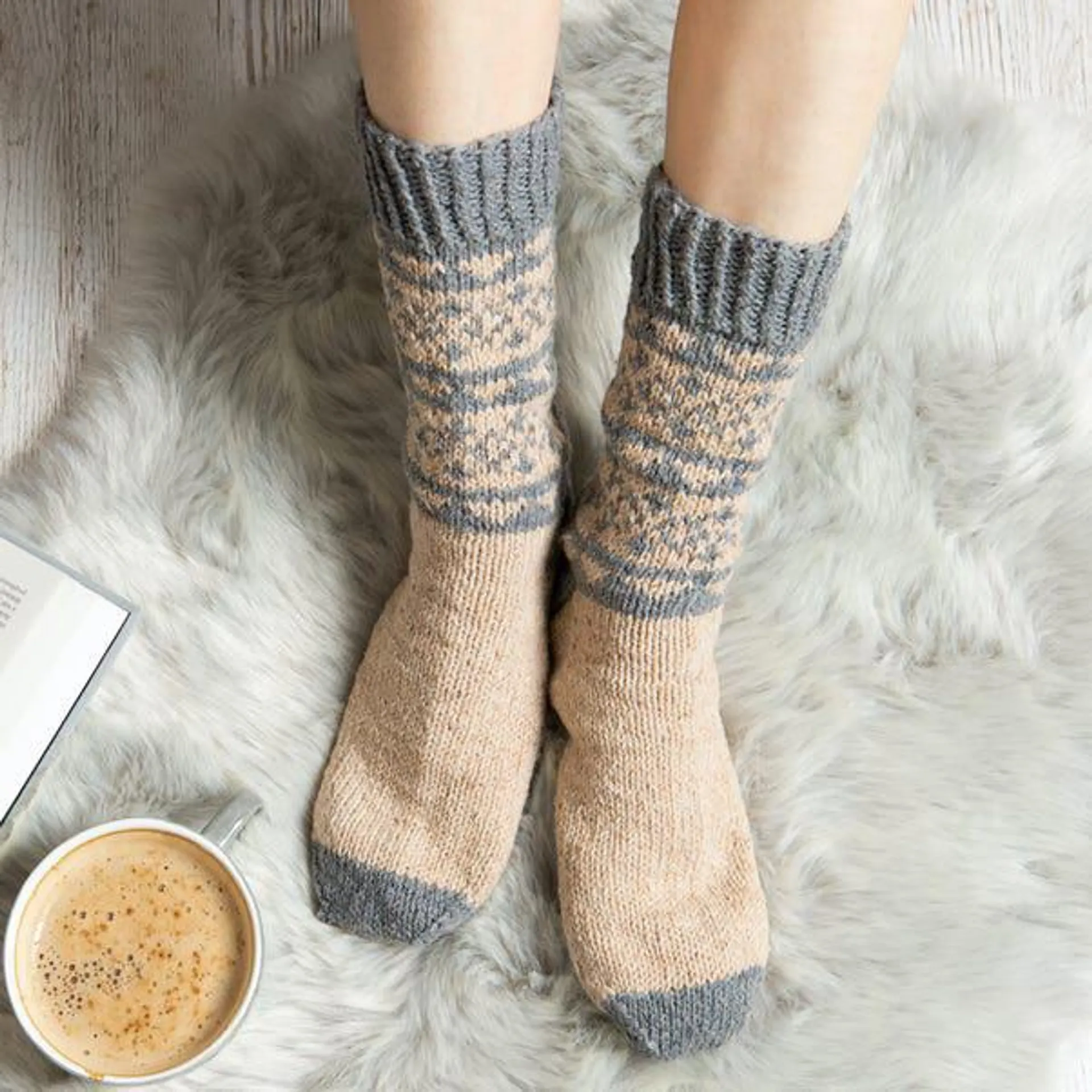 Wool Couture Striped Fair Isle Socks Knit Kit