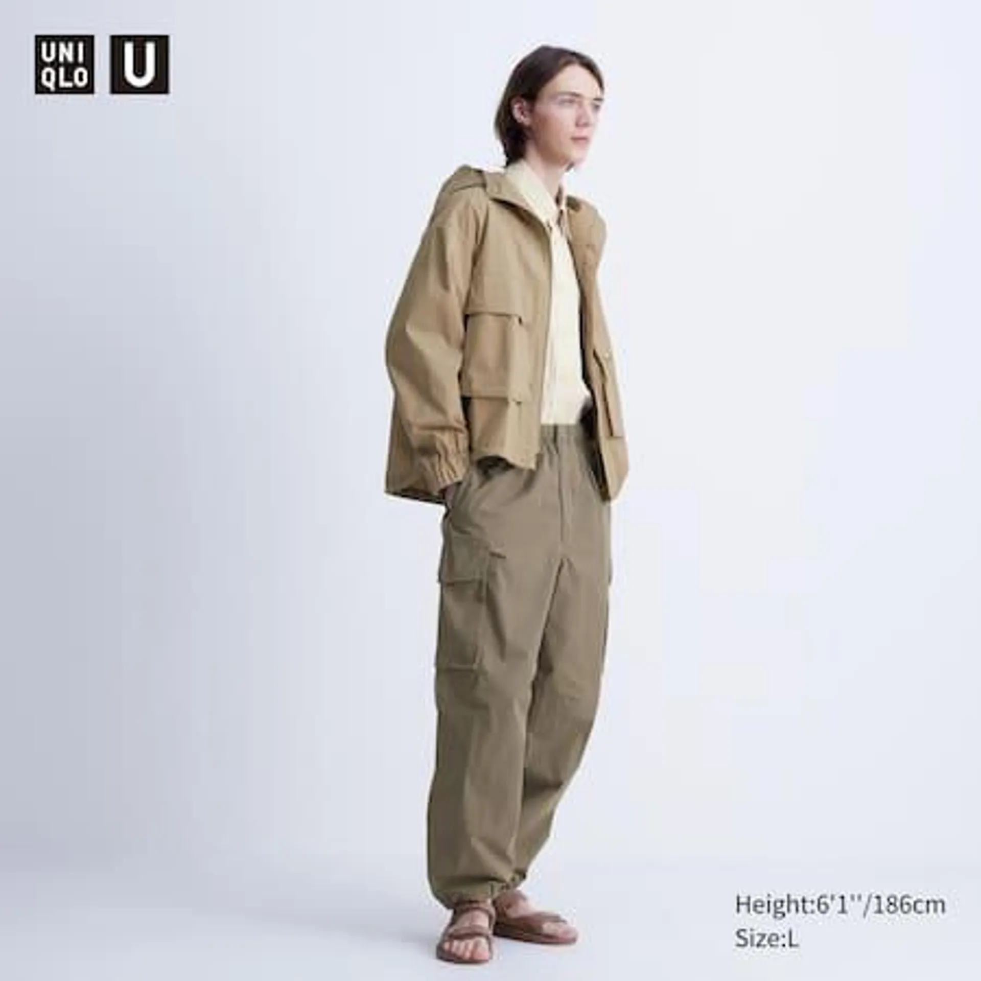 Wide Leg Parachute Cargo Trousers