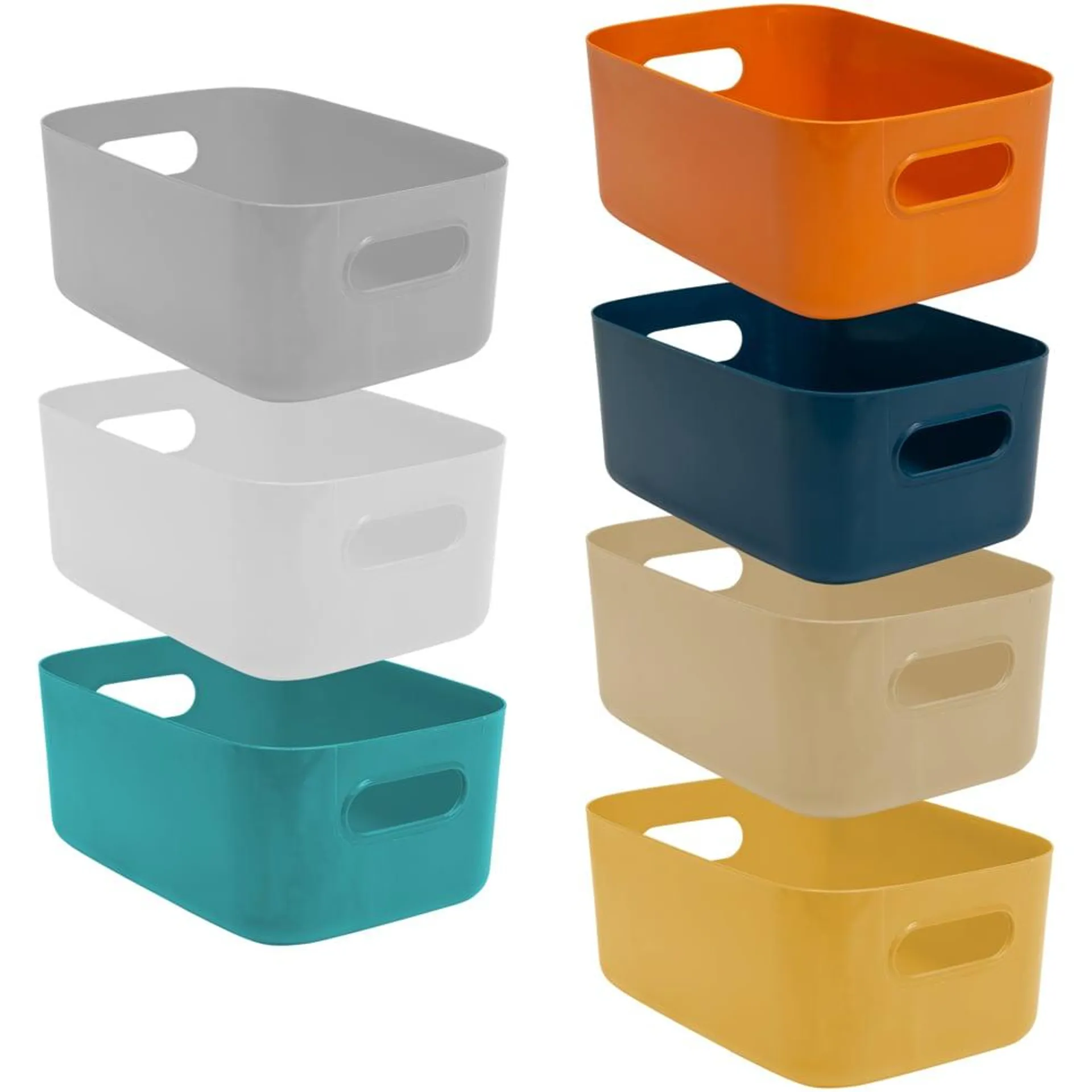 SA Products Multicoloured Plastic Storage Basket Set of 7