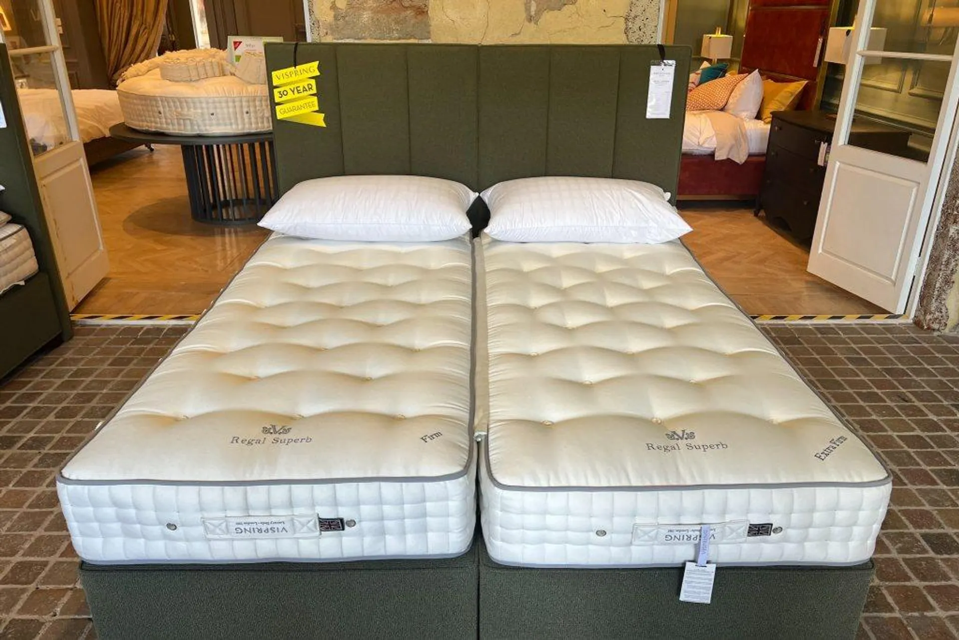 Vispring Regal Superb Superking size Z&L Divan Set & Ceto Headboards - Ex Display