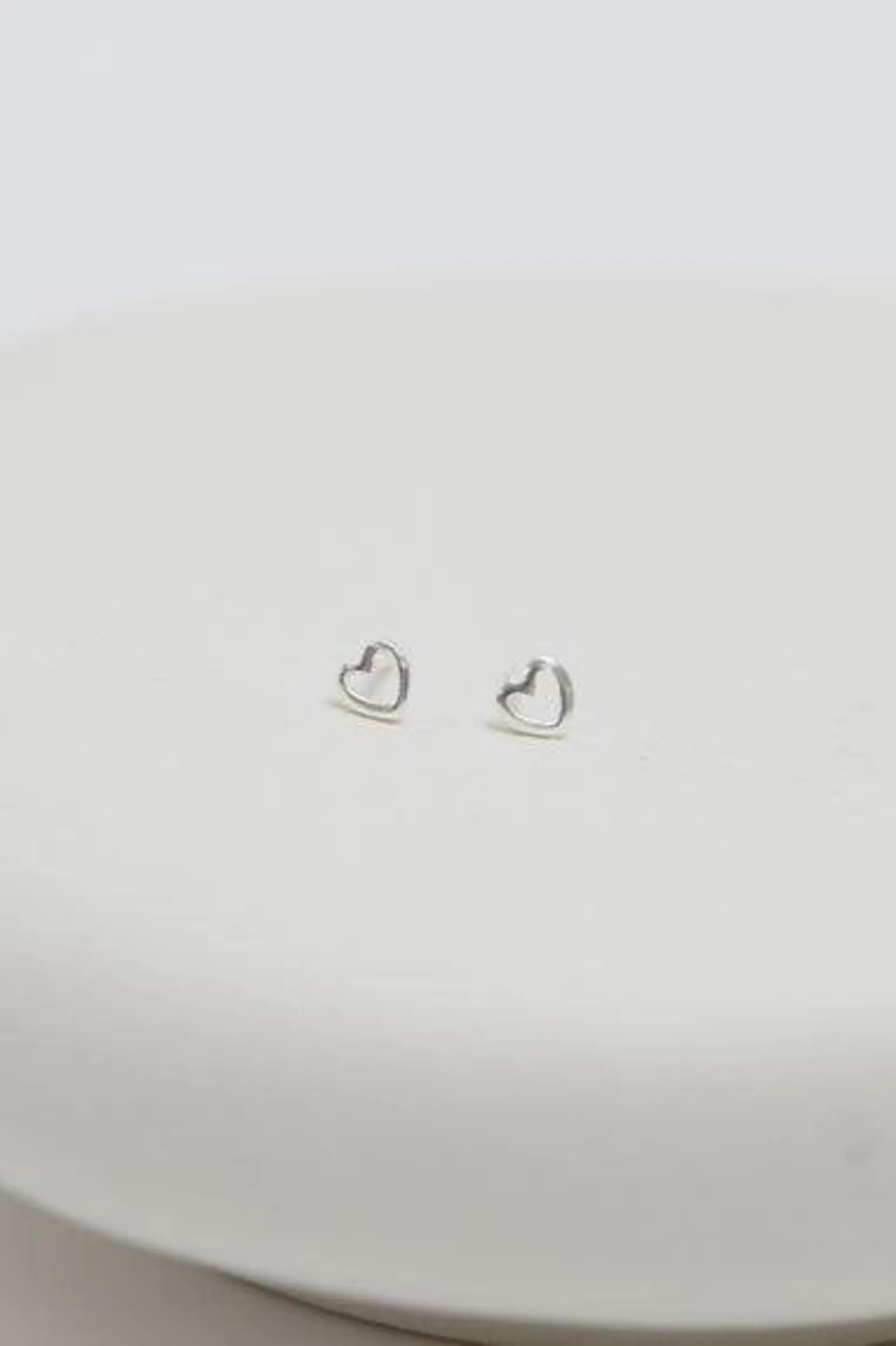 Simply Silver Sterling Silver 925 Open Heart Stud Earrings