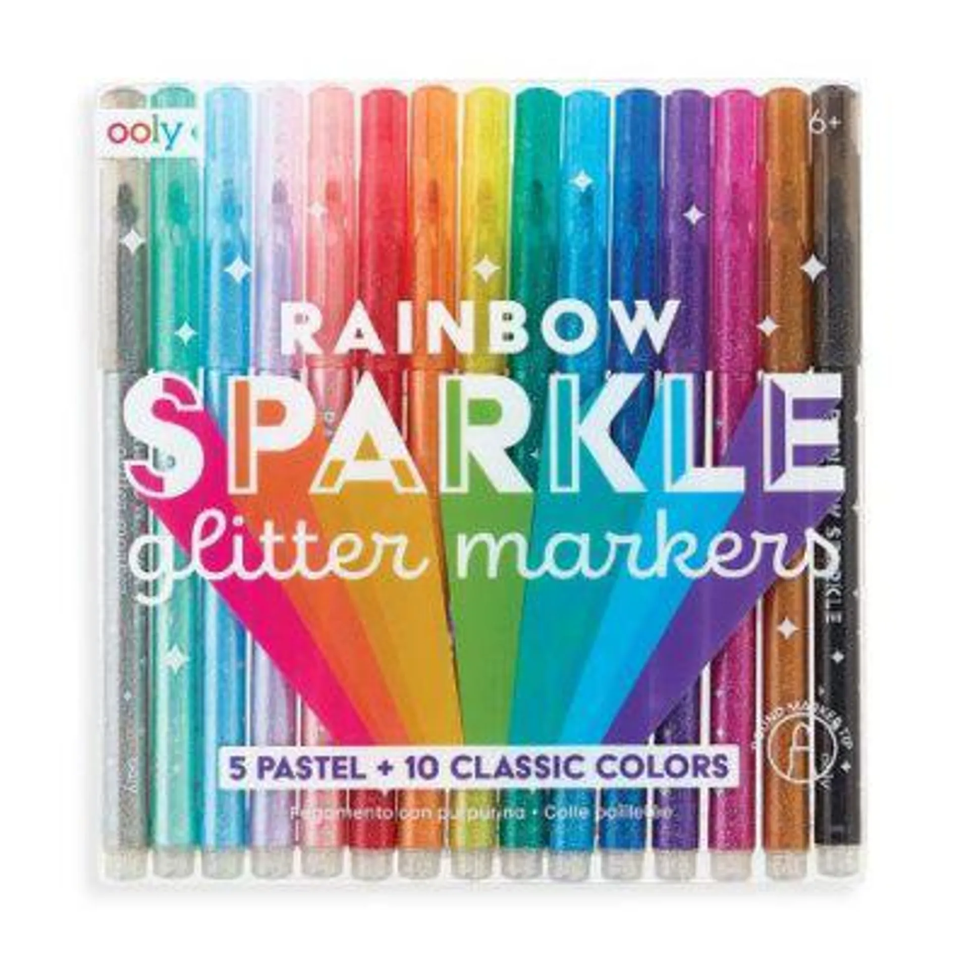 Rainbow Sparkle Glitter Markers X15