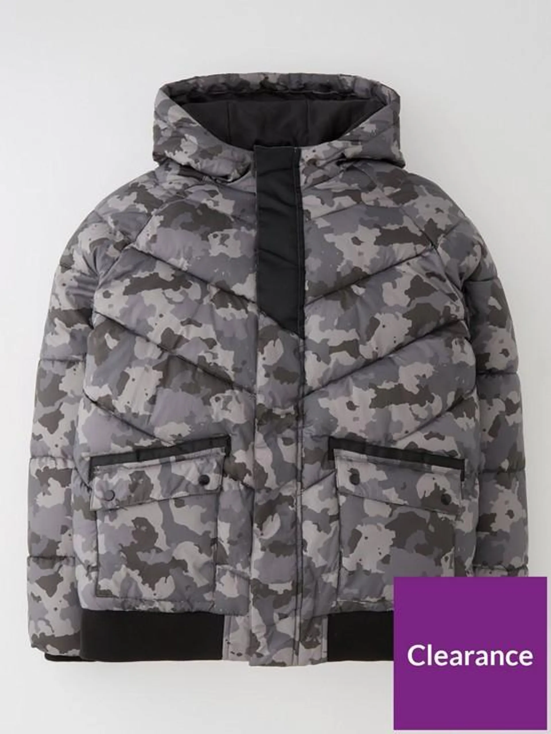 Camo Padded Bomber Jacket