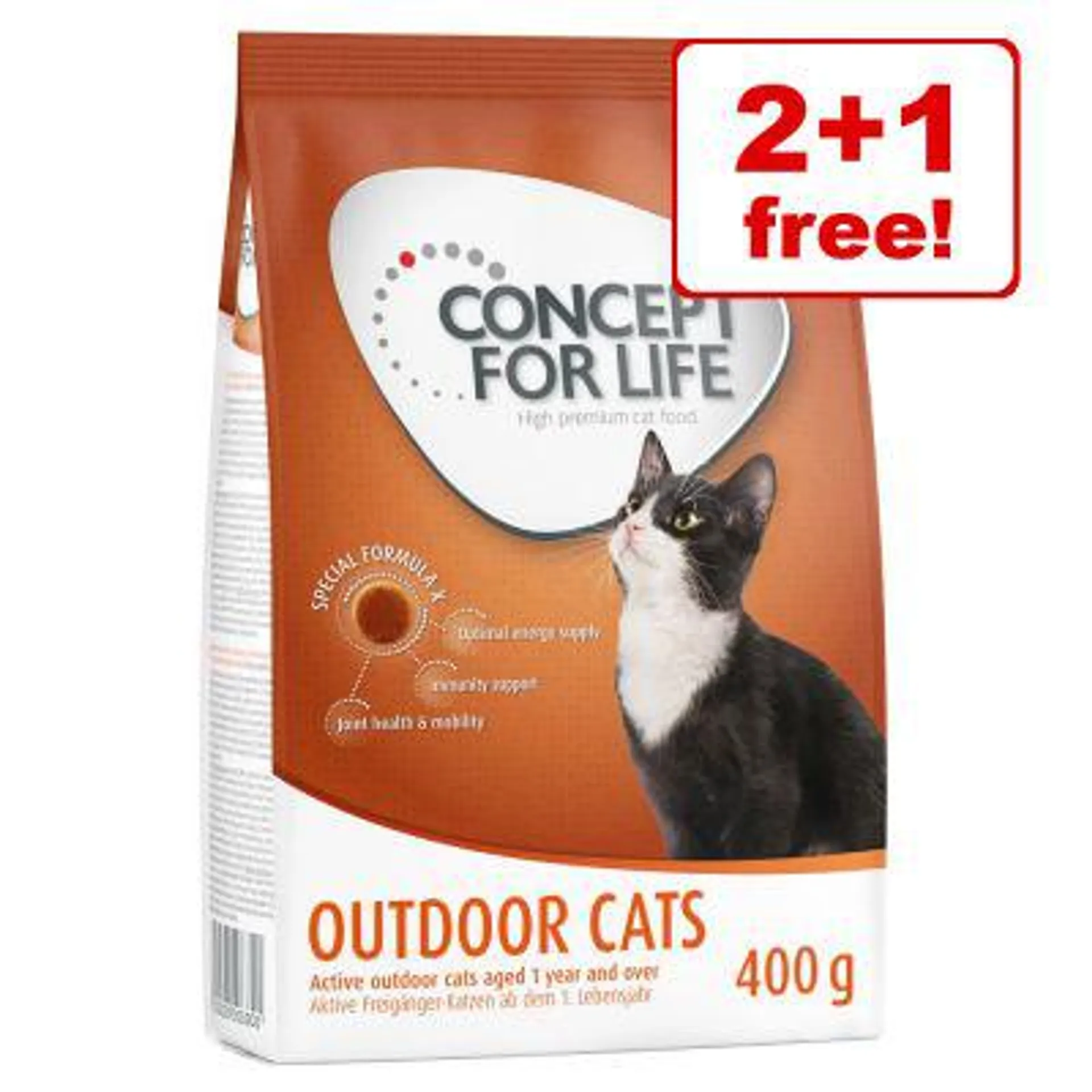 3 x 400g Concept for Life Dry Cat Food - 2 + 1 Free!*