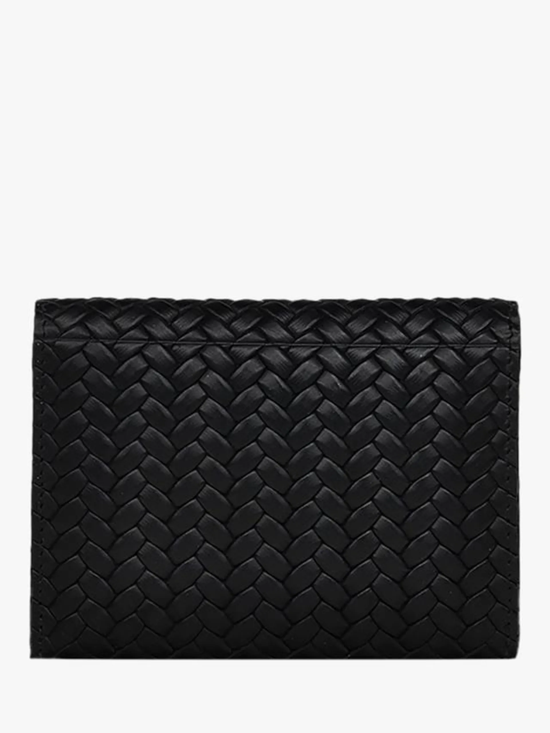 Westwell Lane Leather Weave Small Flapover Purse, Black