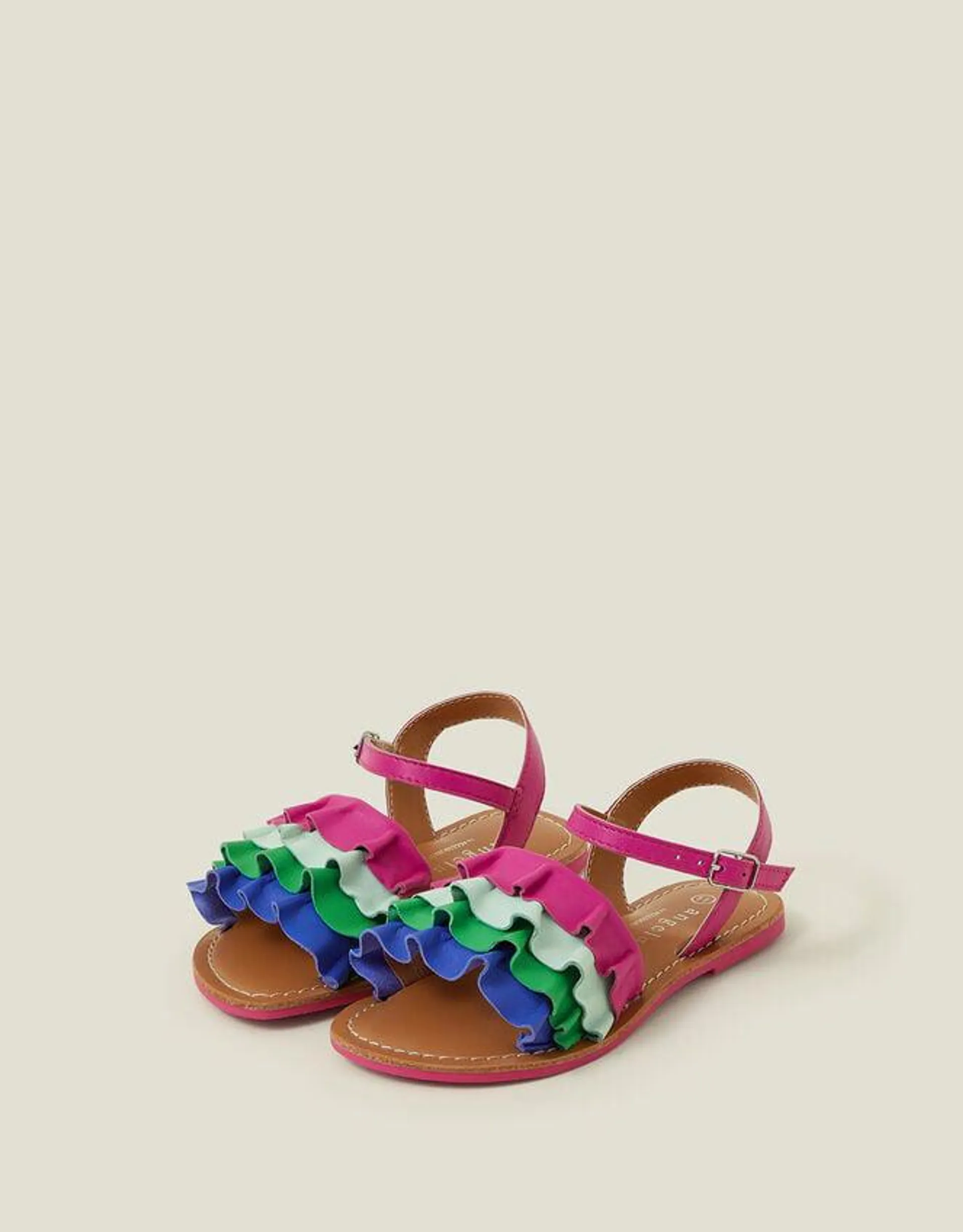 Leather Ruffle Sandals