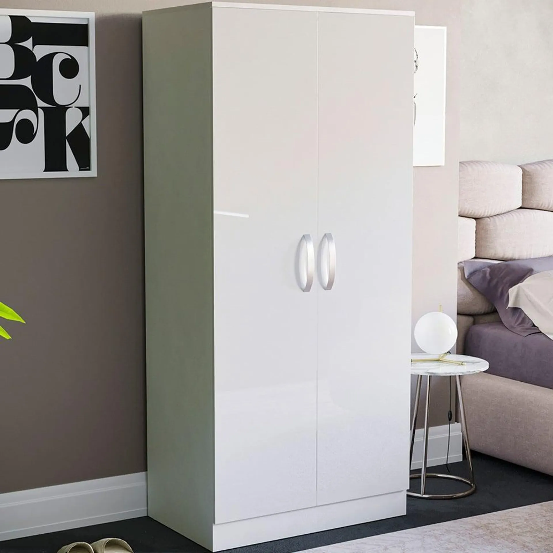 Vida Designs Hulio 2 Door White Wardrobe