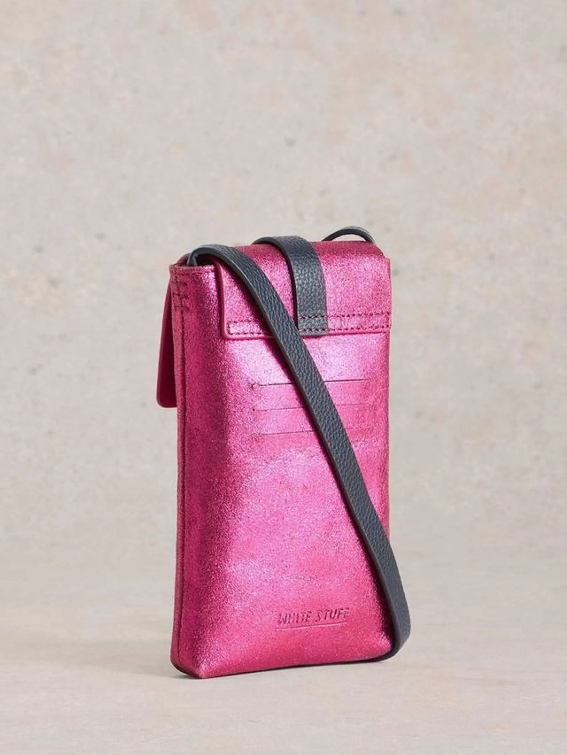 Clara Metallic Leather Phone Bag