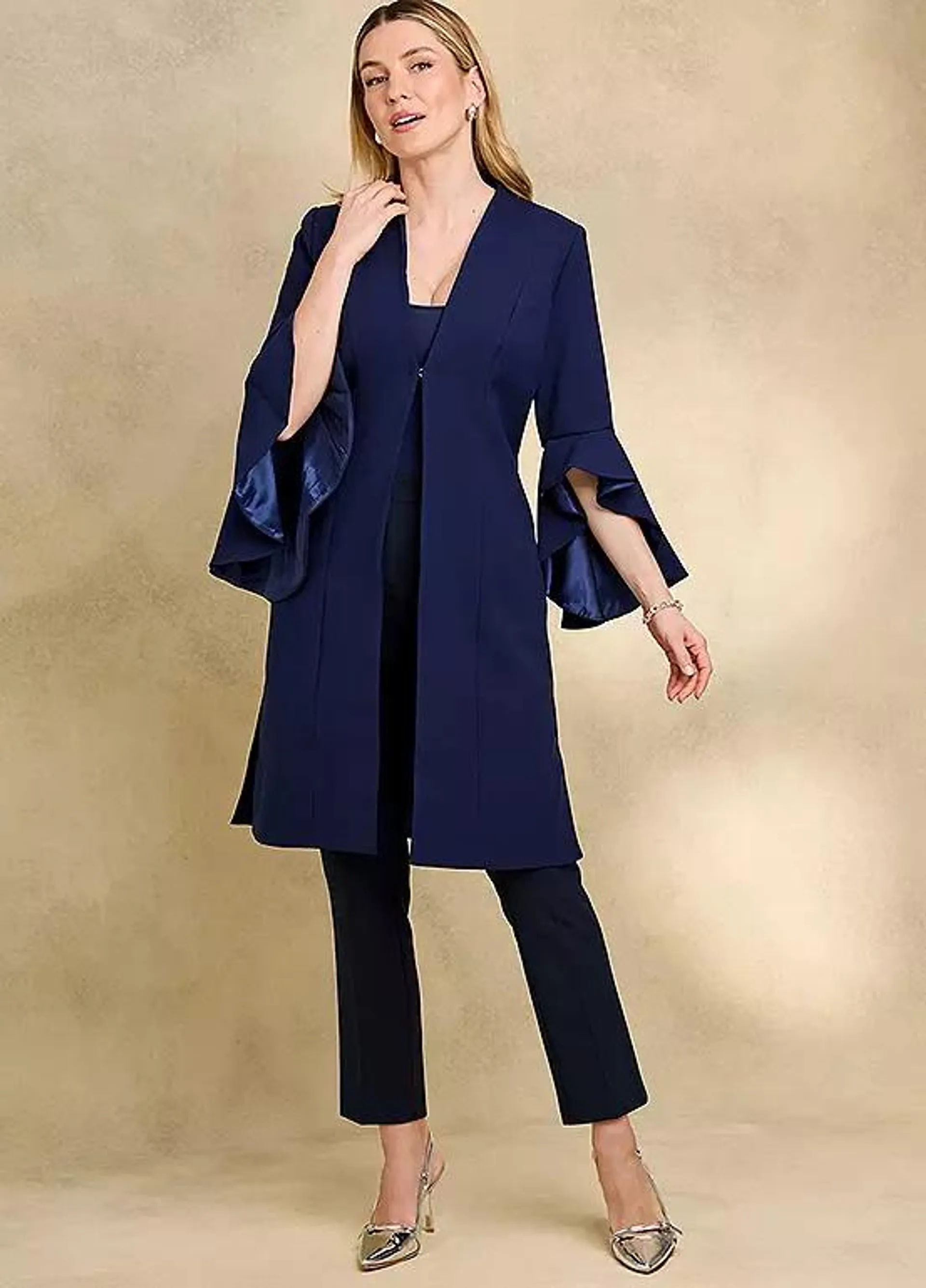 Frill Sleeve Dress Coat