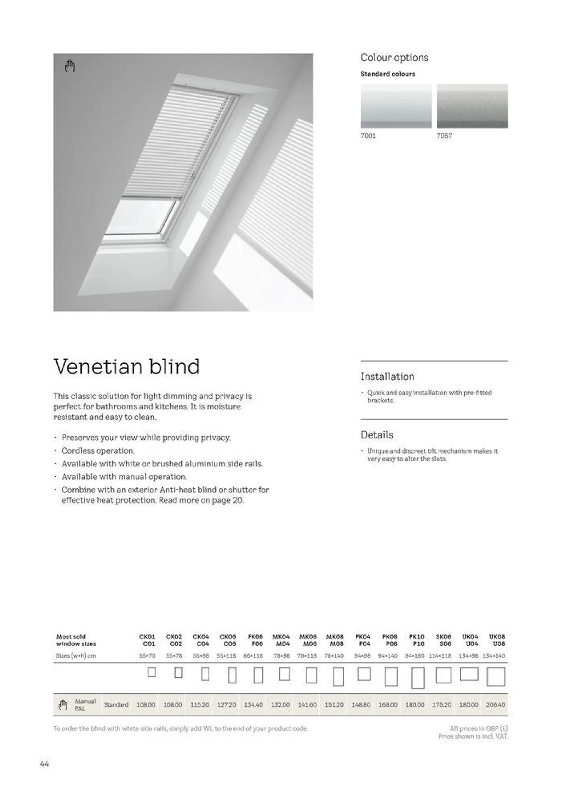 Blinds and Shutters 2024 from 2 April to 31 December 2024 - Catalogue Page 44