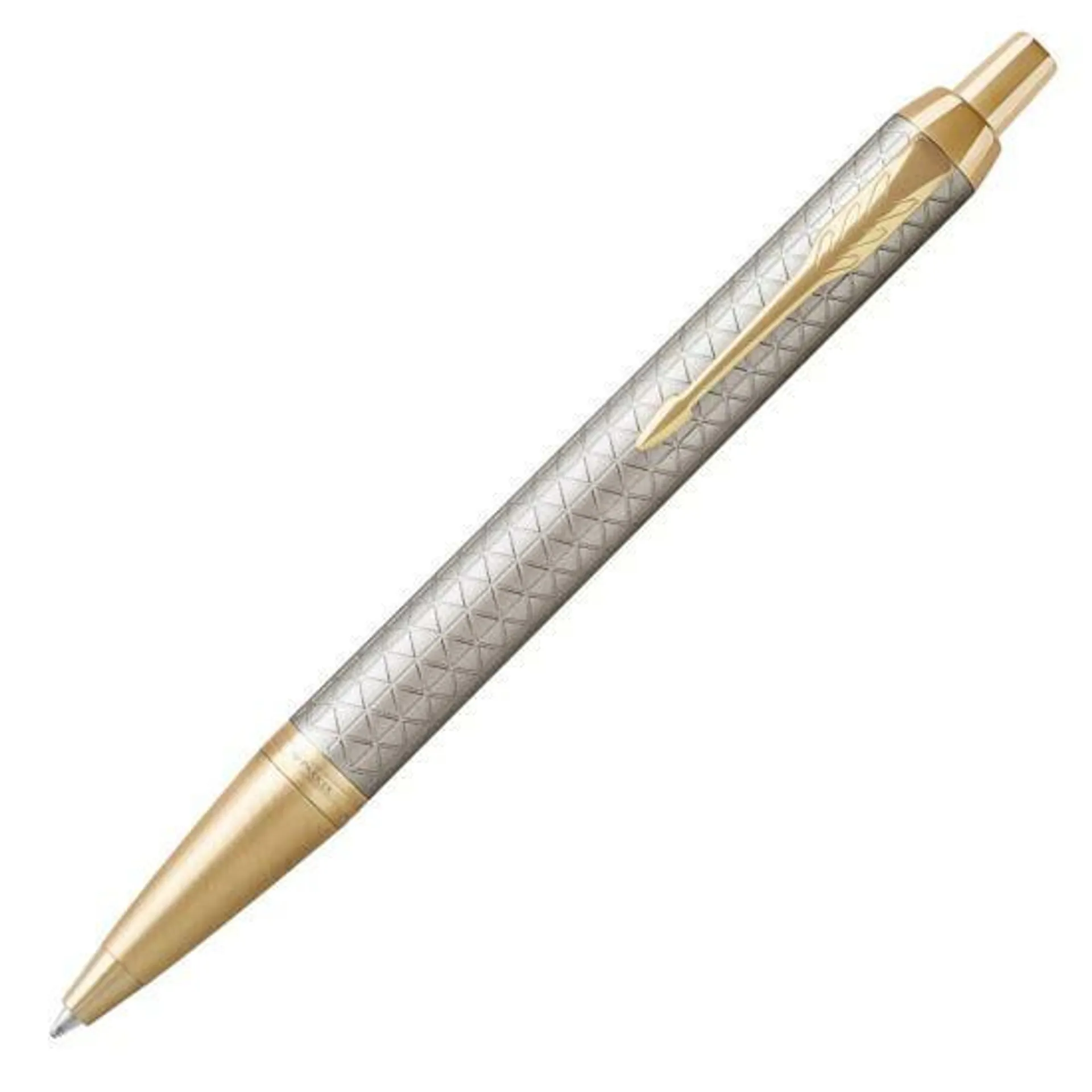 Parker Premium Warm Grey Gold Trim Ball Pen