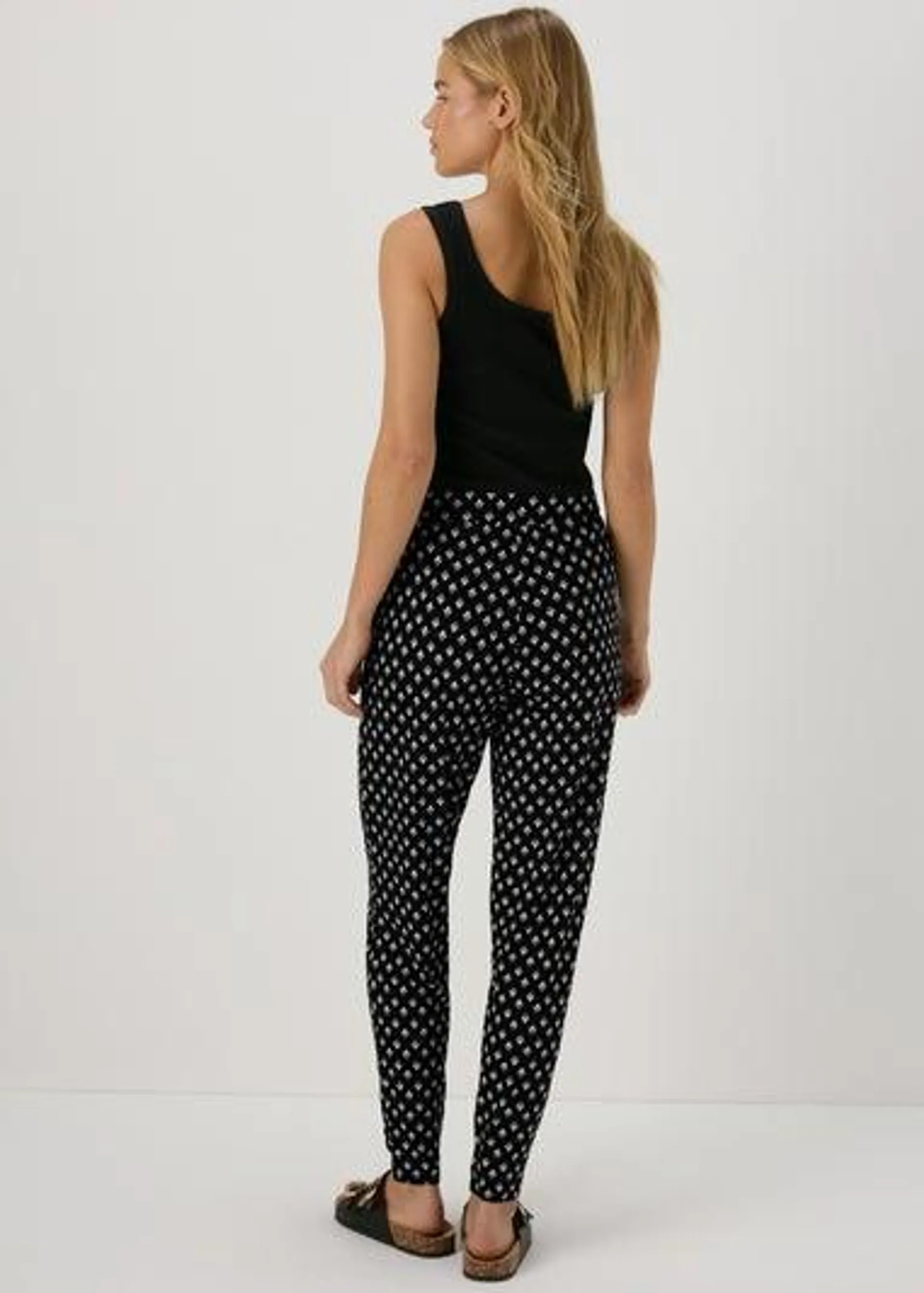 Black Geo Printed Harem Trousers