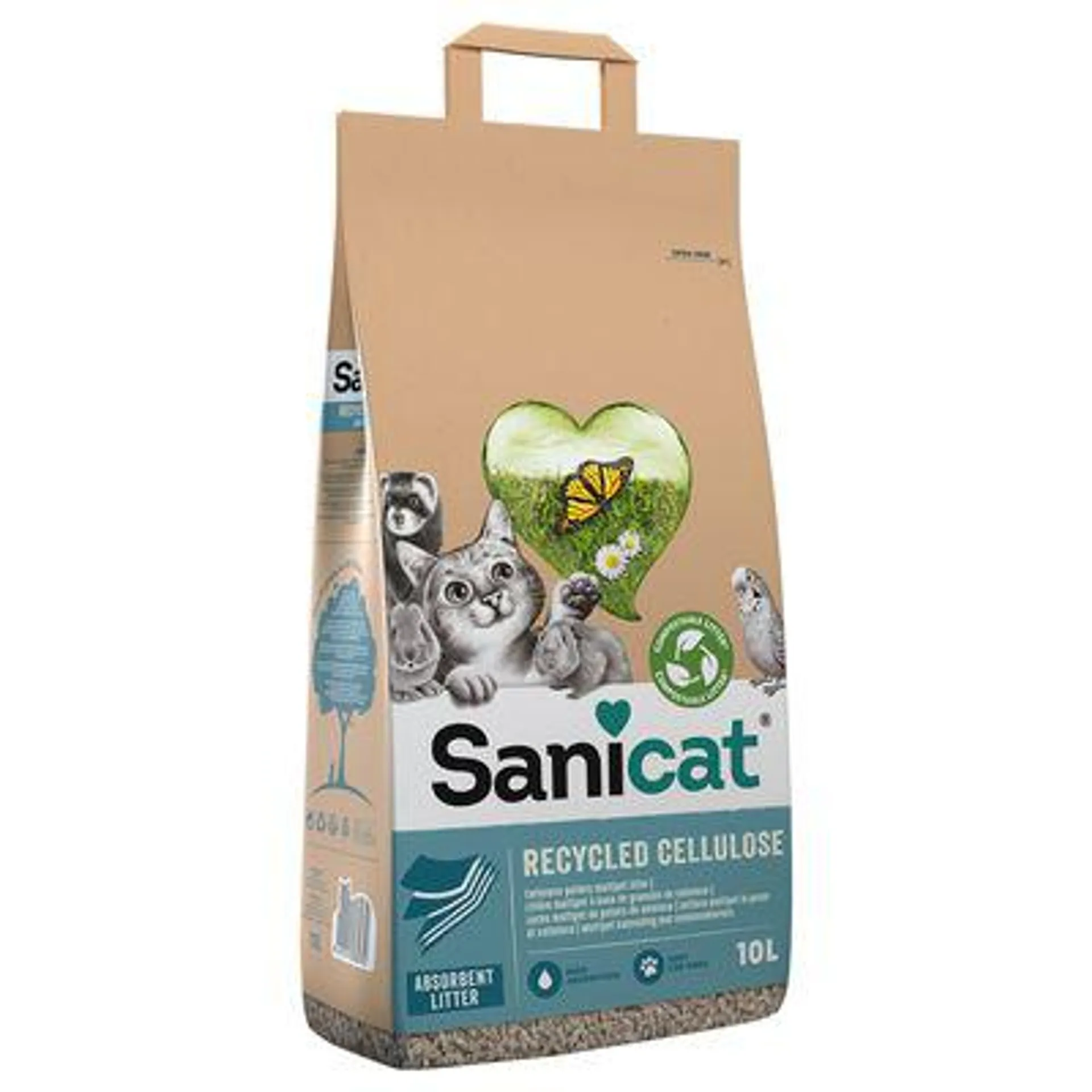 50l Sanicat Recycled Cellulose Cat Litter - 40l + 10l Free! *