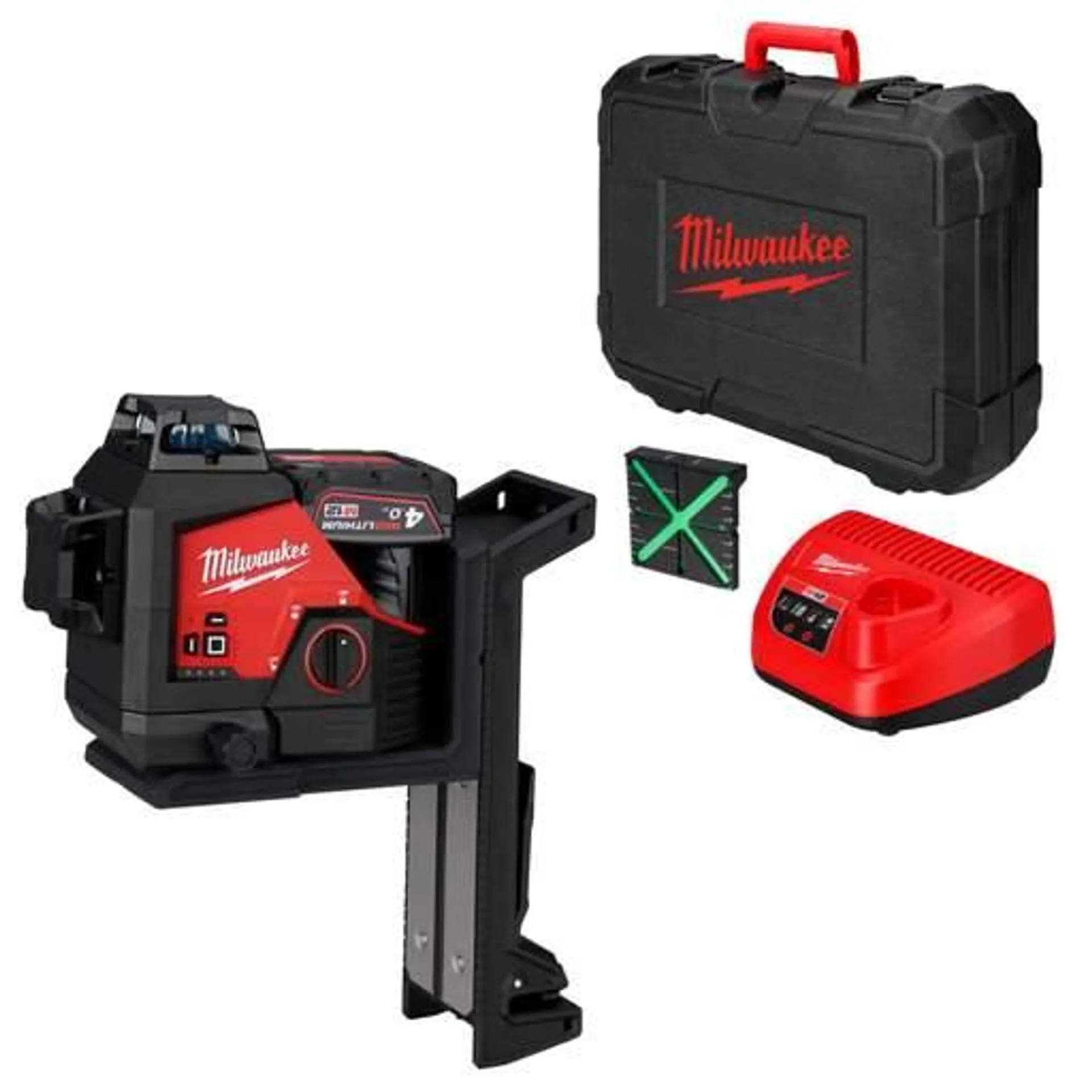 Milwaukee M123PL-401C 12V Green 360° 3 Plane Laser with 1 x 4.0Ah Battery