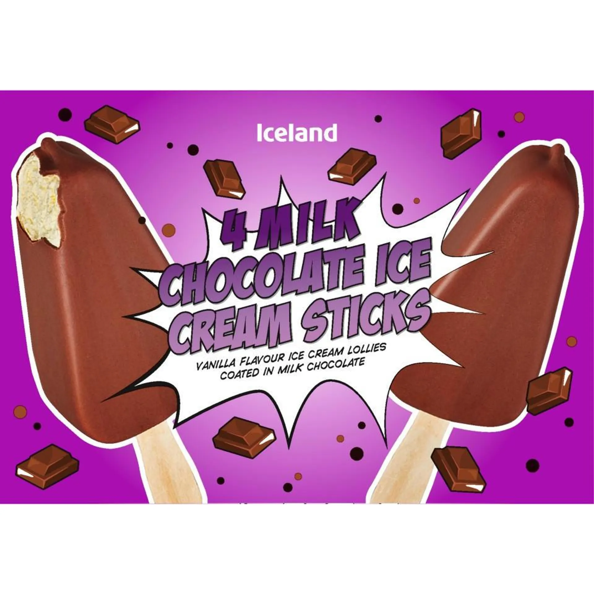 Iceland Milk Chocolate Ice Cream Sticks 252 g