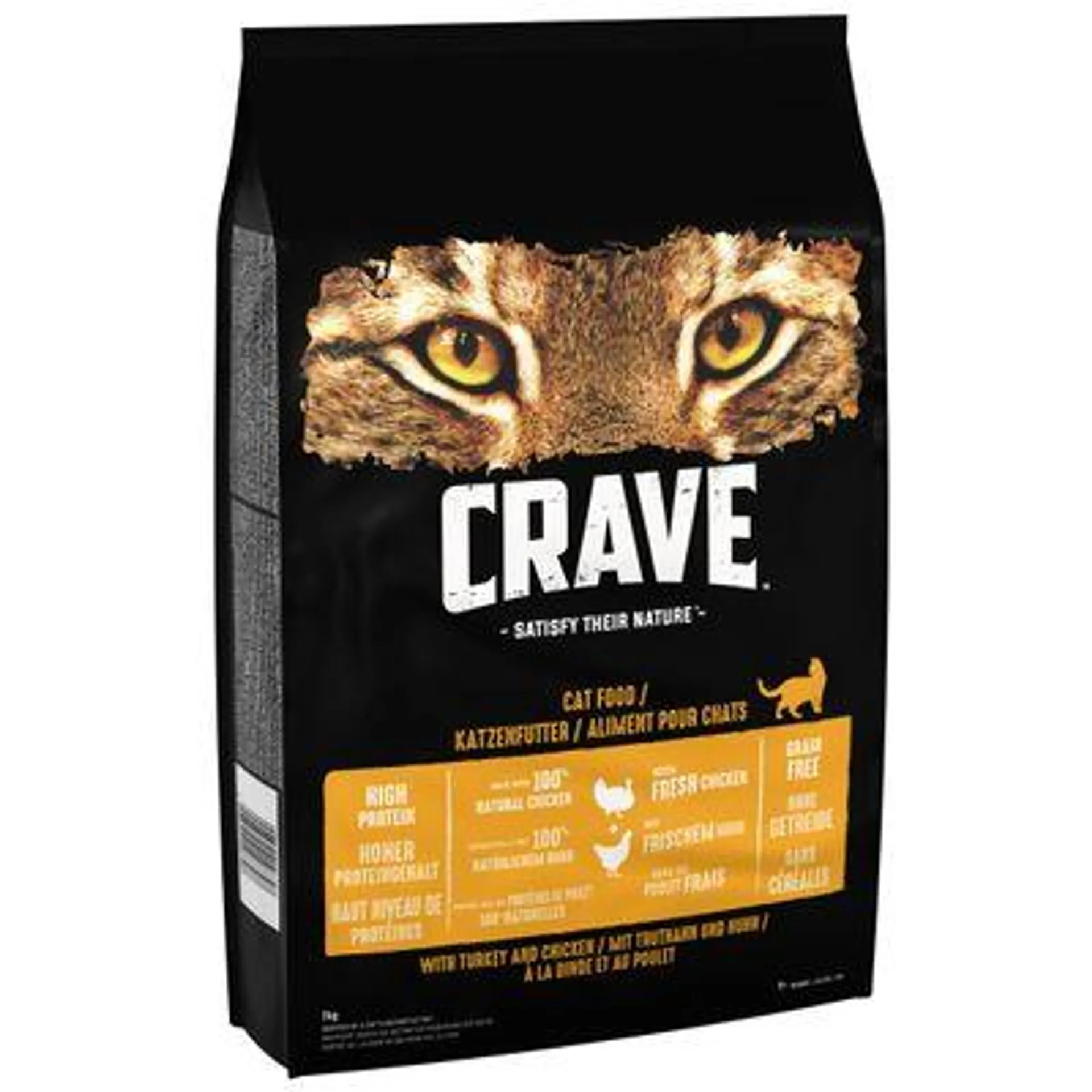 14kg Crave Dry Cat Food 10kg + 4kg for free! *