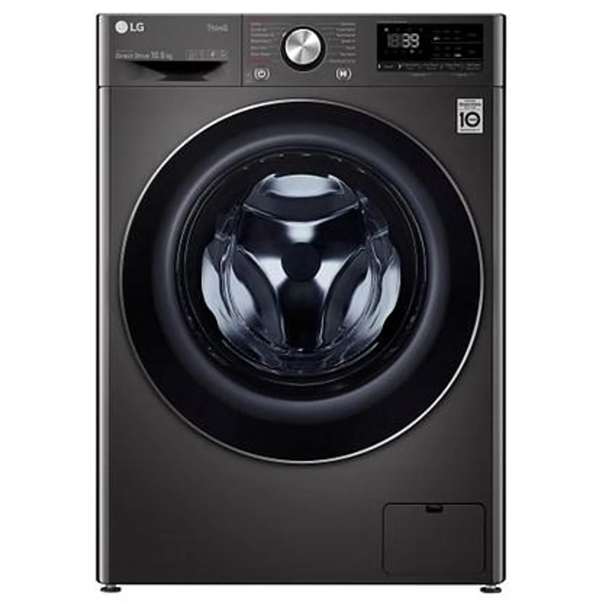 LG F4V910BTSE 10.5kg TurboWash Steam Washing Machine – BLACK STEEL
