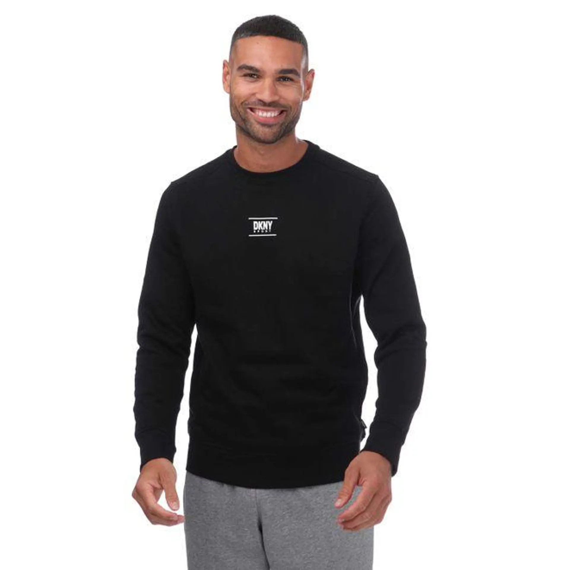 DKNY Printed Logo Crewneck Sweatshirt in Black