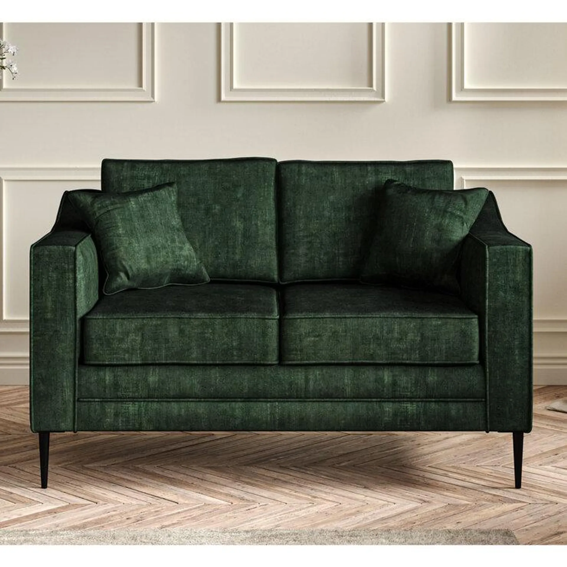 Aspen Green Velvet 2 Seater Sofa