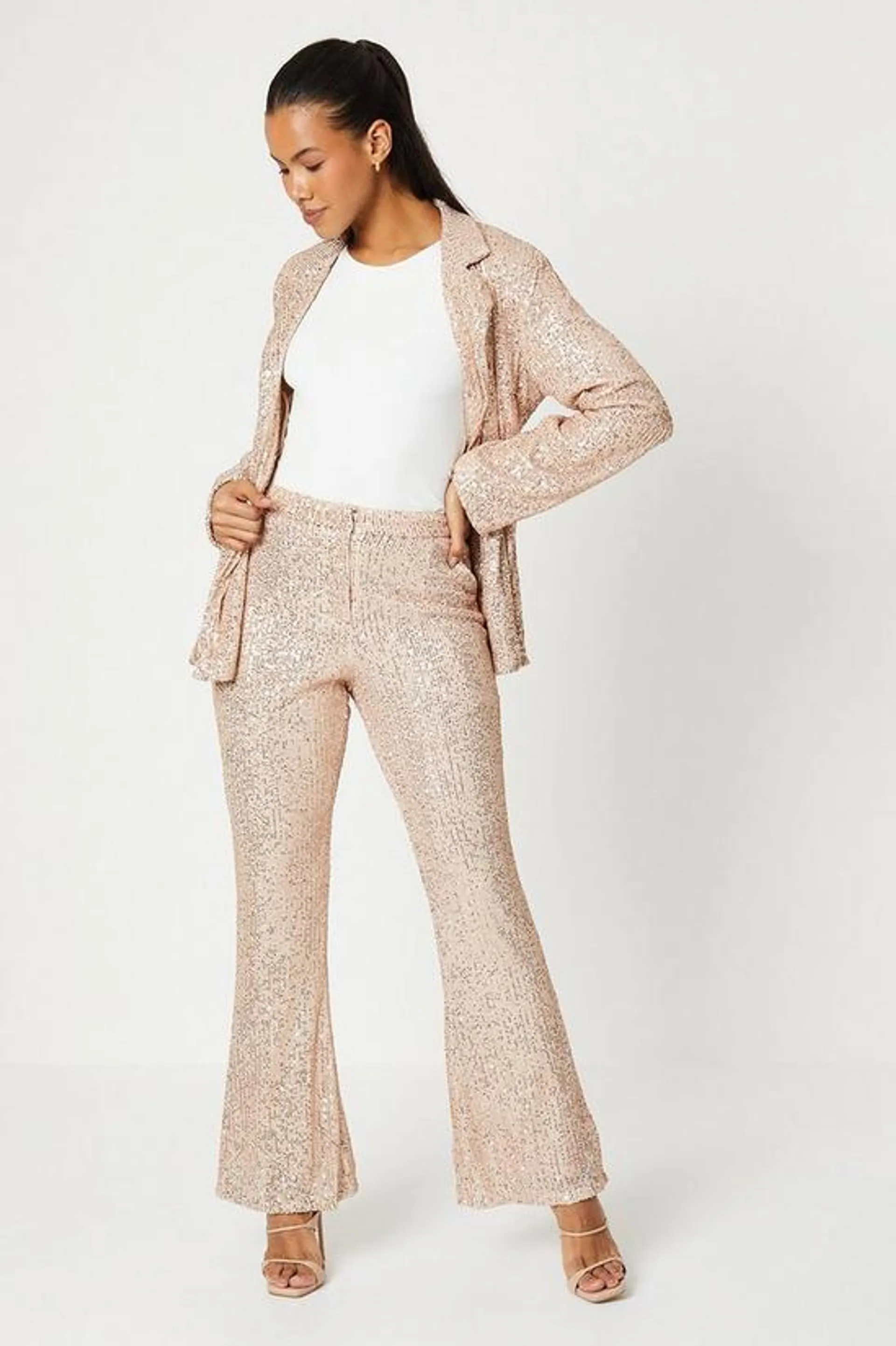 Sequin Flared Trouser
