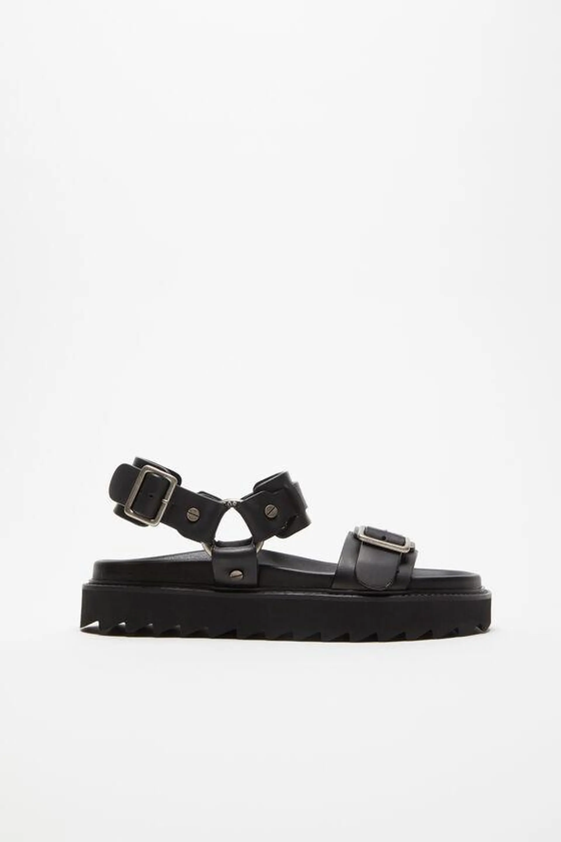 Leather buckle sandal