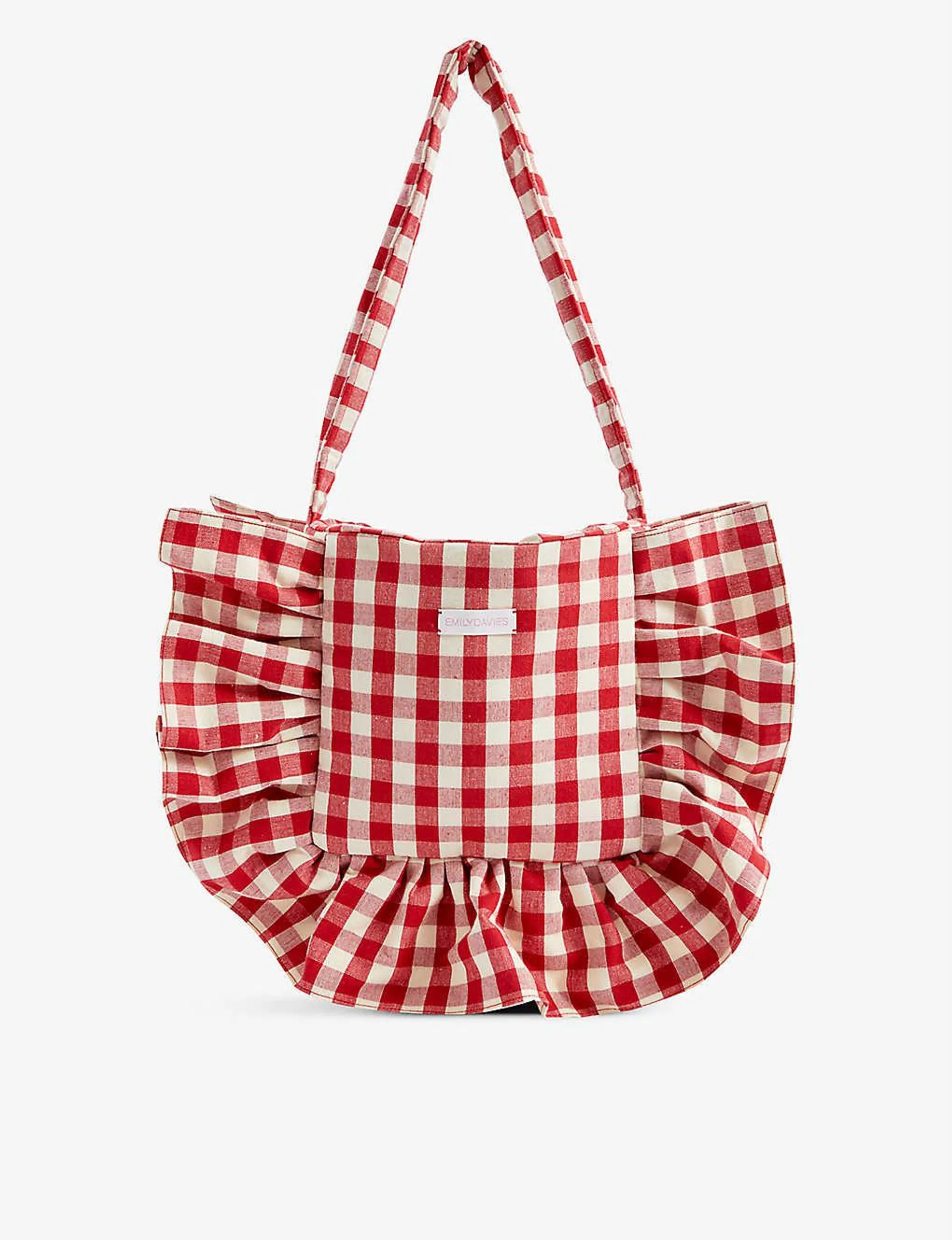 A SOUTH LONDON MAKERS MARKET Puffy checked cotton-blend shoulder bag