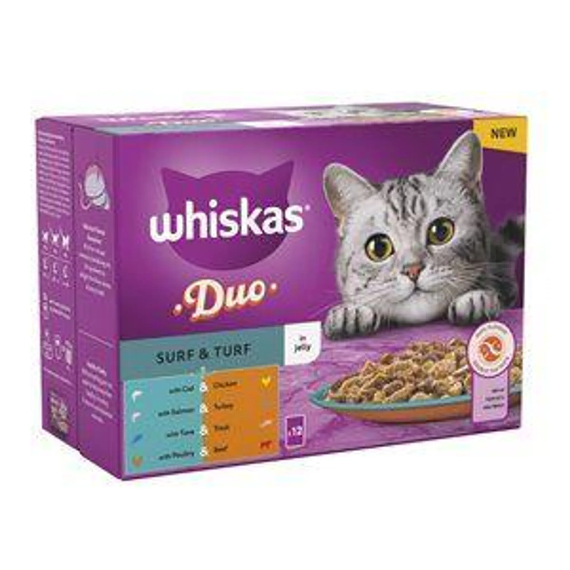 Whiskas 1+ Duo Surf & Turf In Jelly Multipack