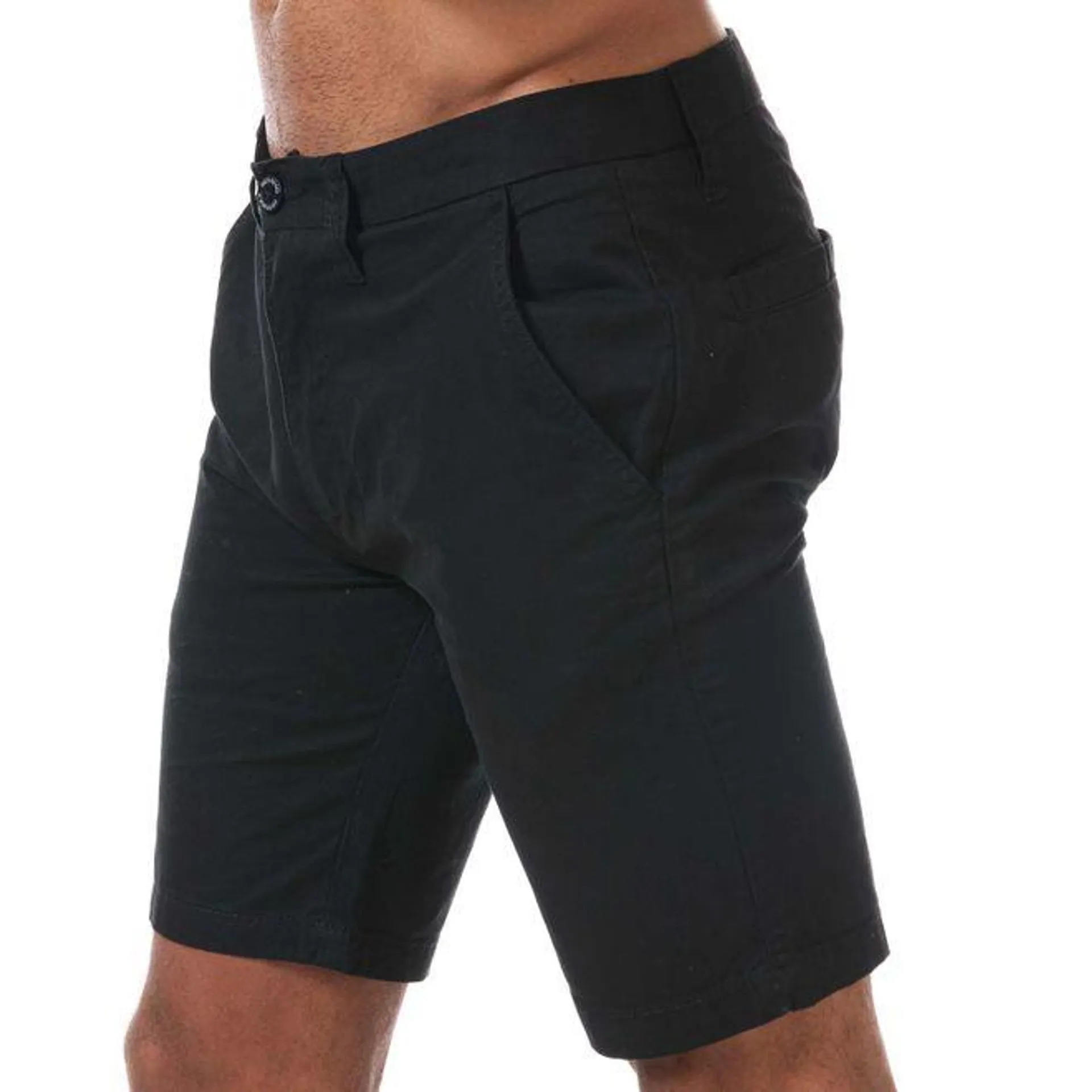 Weekend Offender Mens Dillenger Cotton Twill Chino Shorts in Black