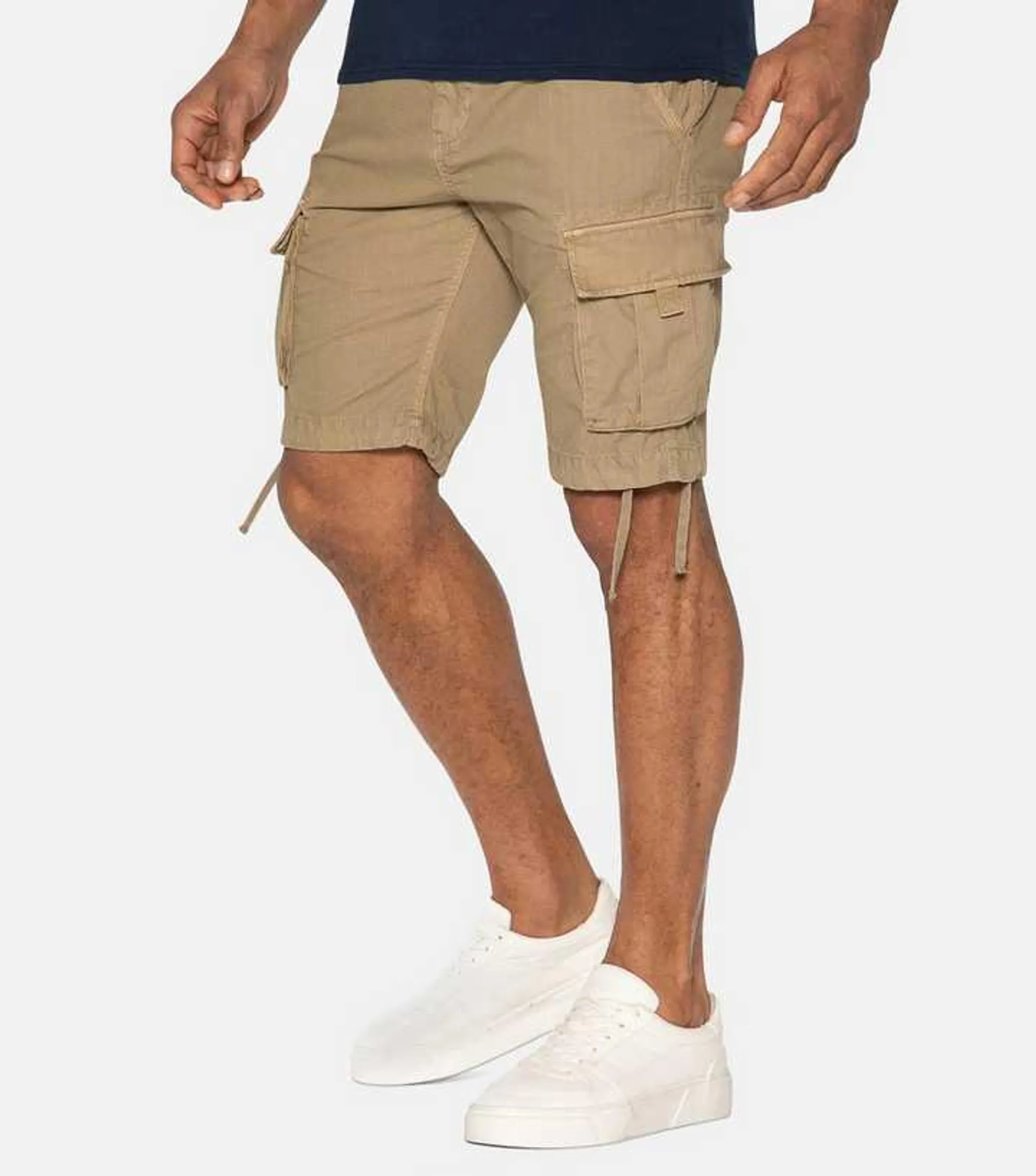 Threadbare Stone Cotton Cargo Shorts