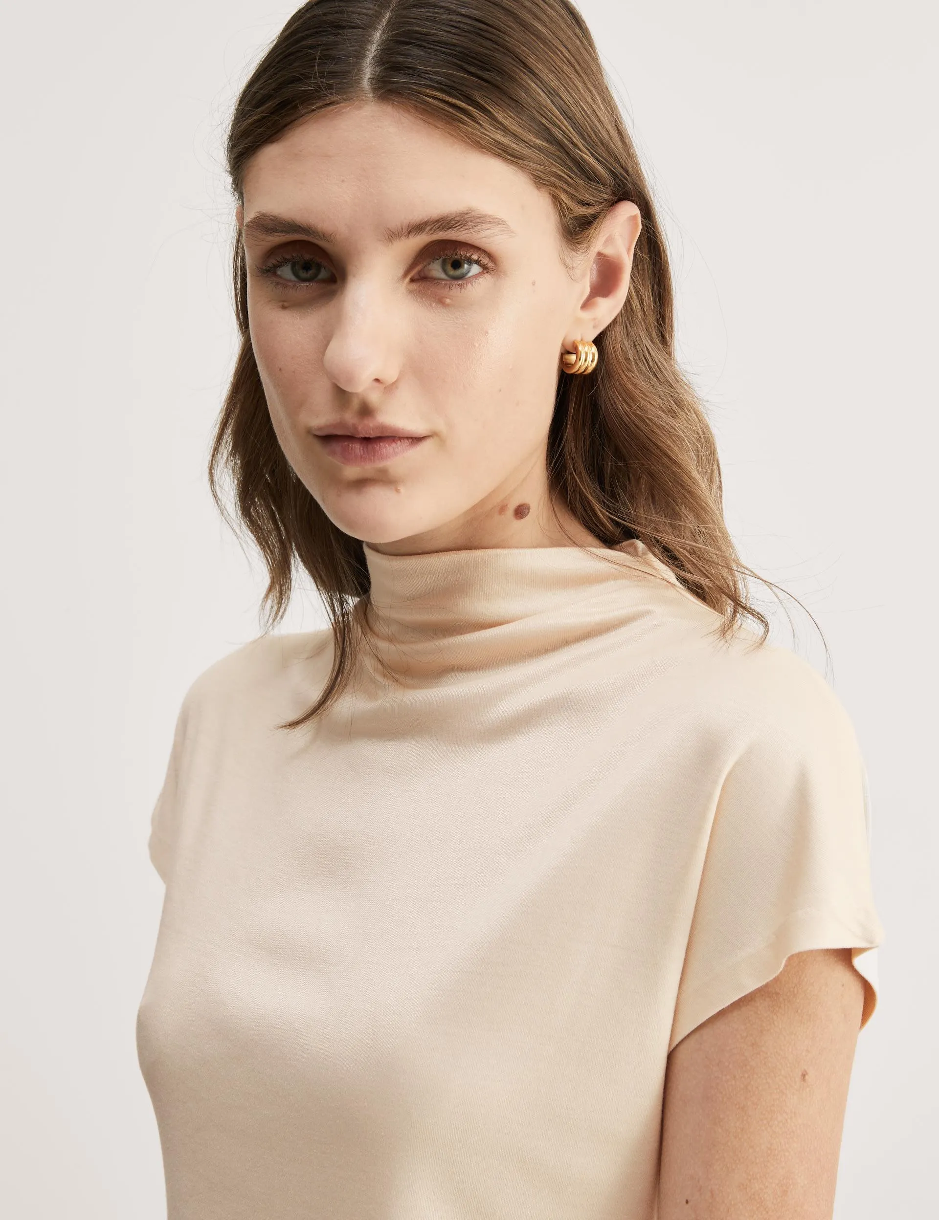 Jersey Funnel Neck Top