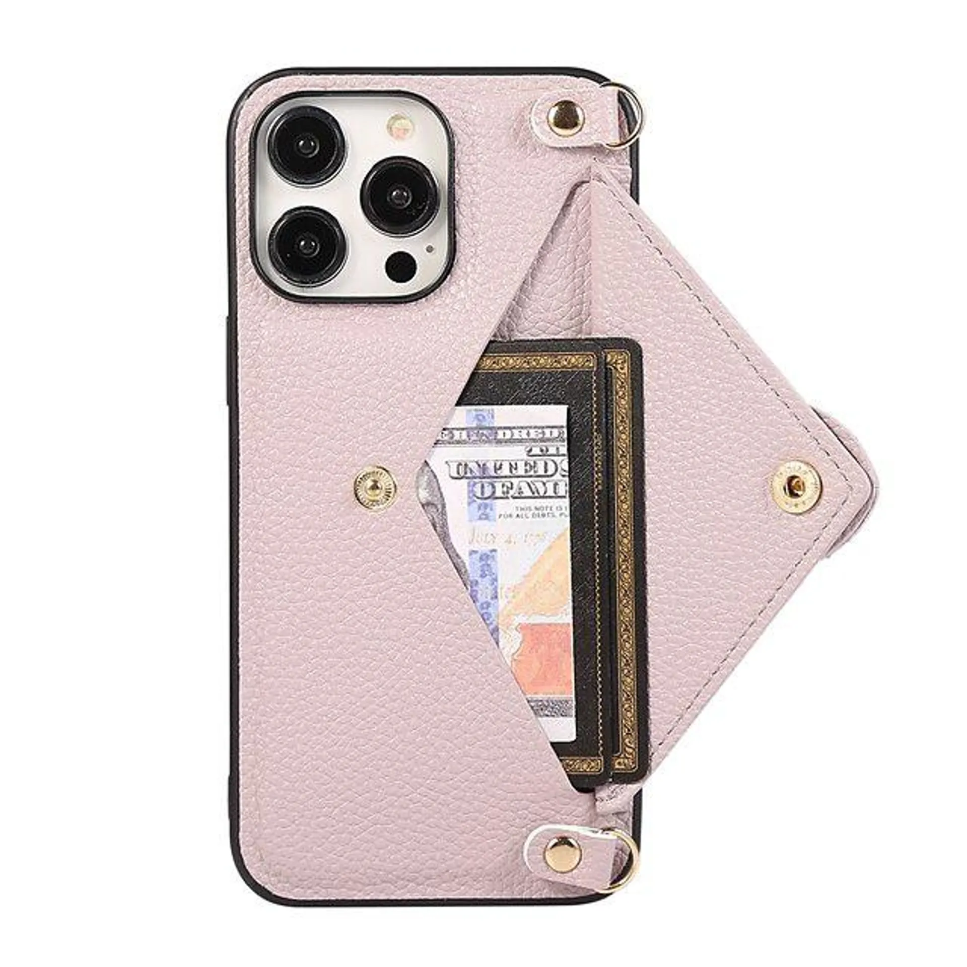 Phone Case For iPhone 15 Pro Max Plus iPhone 14 13 12 11 Plus Pro Max Back Cover with Lanyard With Card Holder Shockproof Solid Color Heart TPU PU Leather